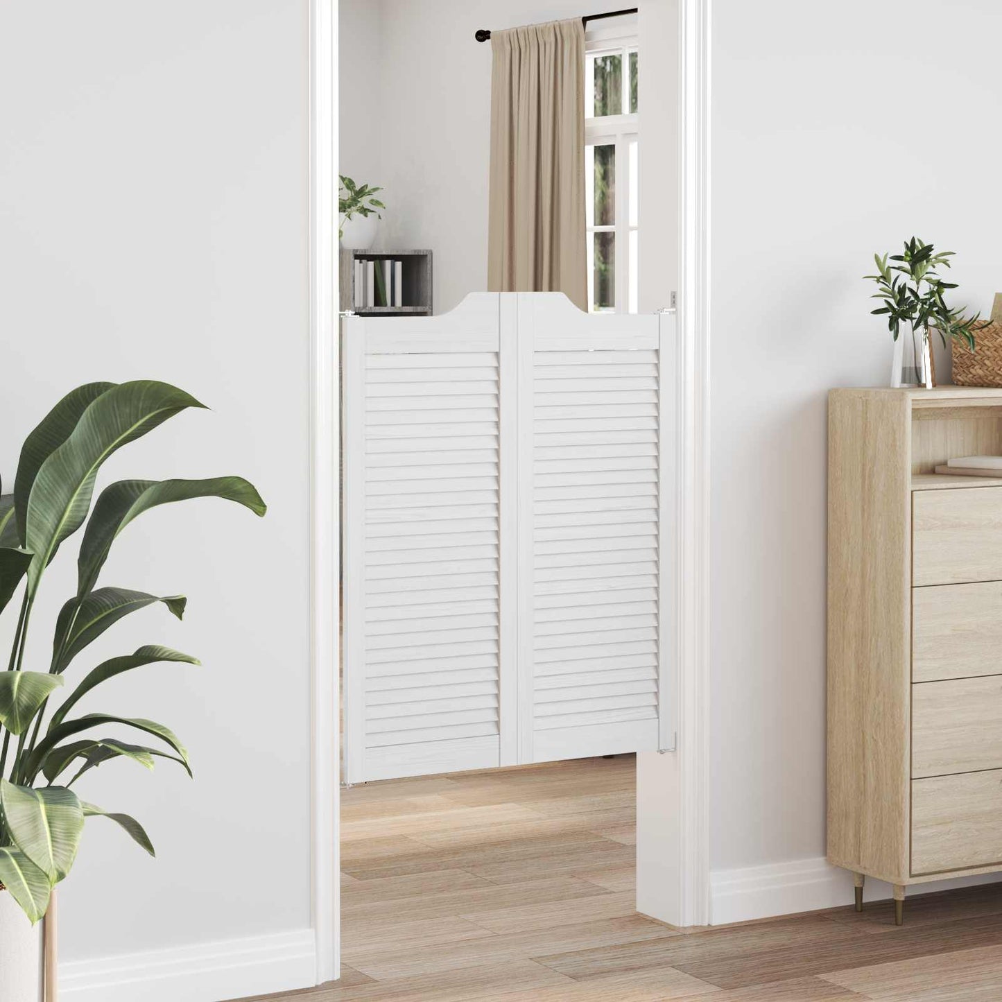 Svingdøre Hvid 100 x 40 cm Massivt fyrretræ