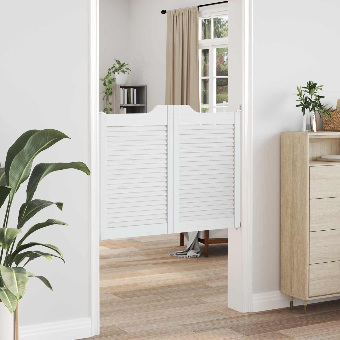 Svingdøre Hvid 80 x 50 cm Massivt fyrretræ
