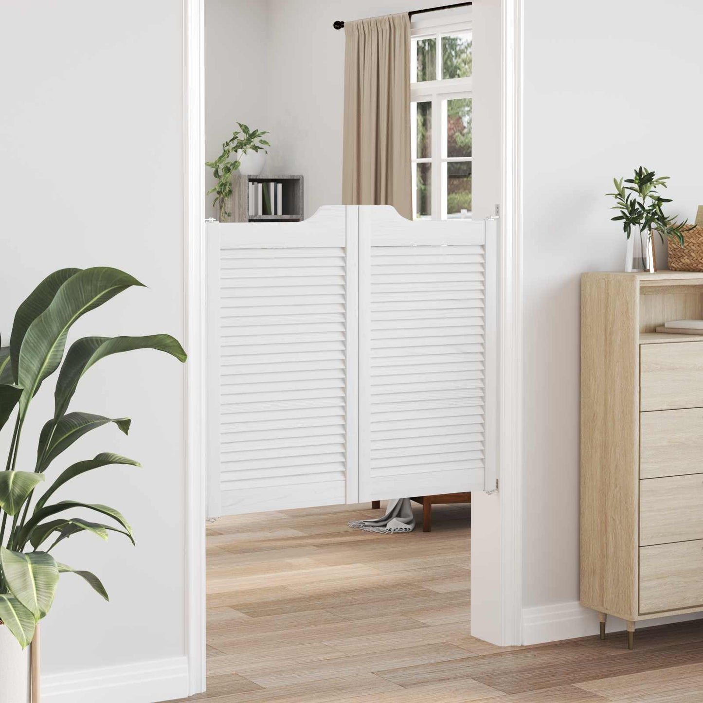 Svingdøre Hvid 90 x 50 cm Massivt fyrretræ