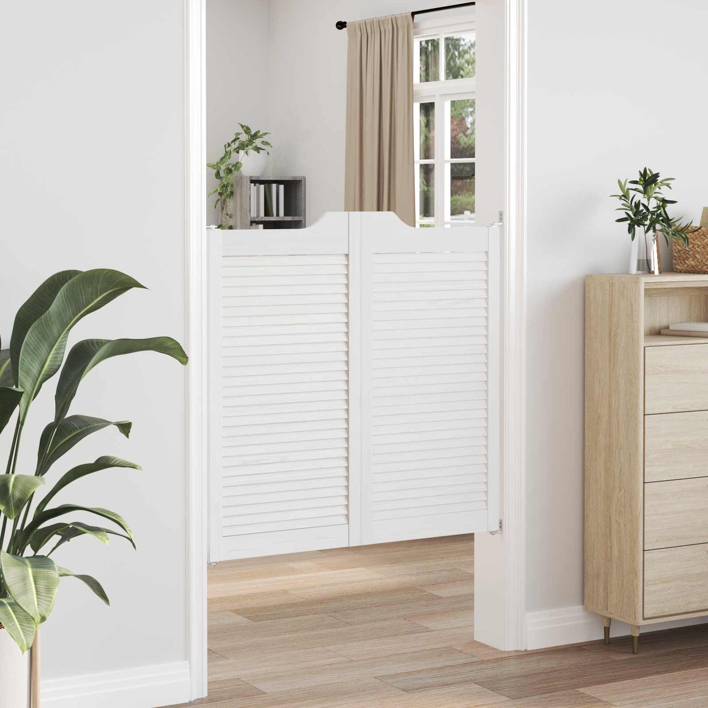 Svingdøre Hvid 100 x 50 cm Massivt fyrretræ