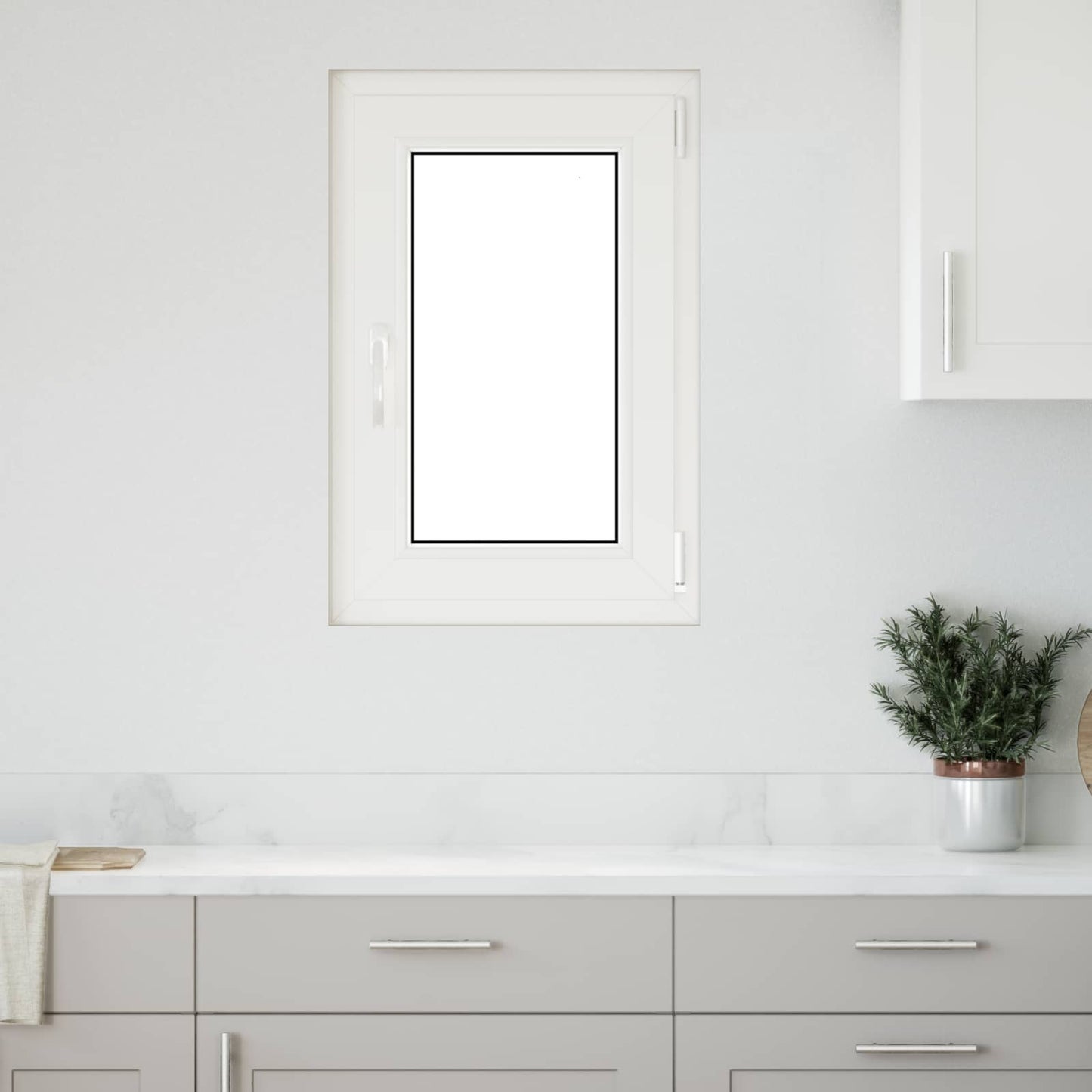 Kældervindue RISOR 50 x 75 cm PVC og glas Hvid