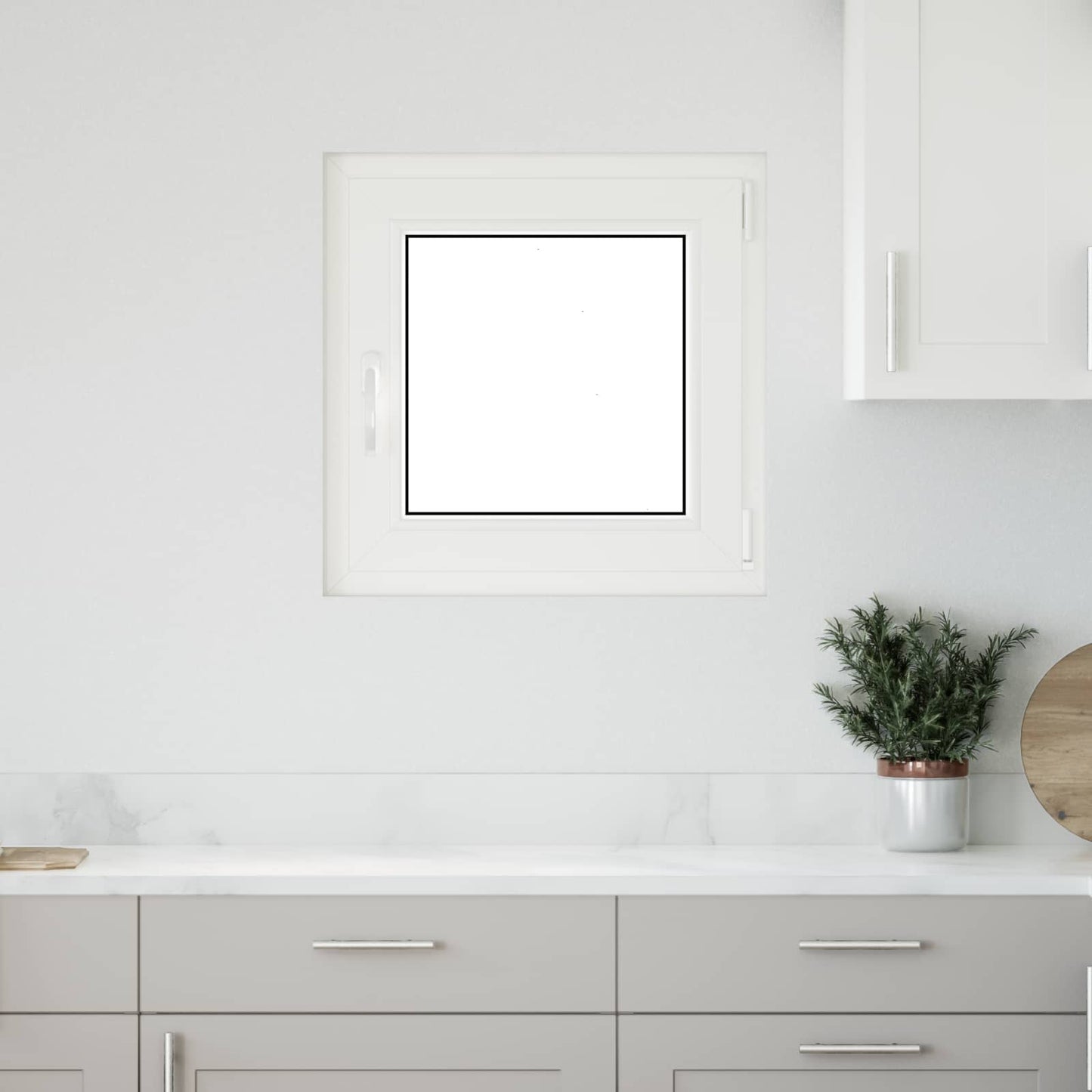 Kældervindue RISOR 60 x 60 cm PVC og glas Hvid