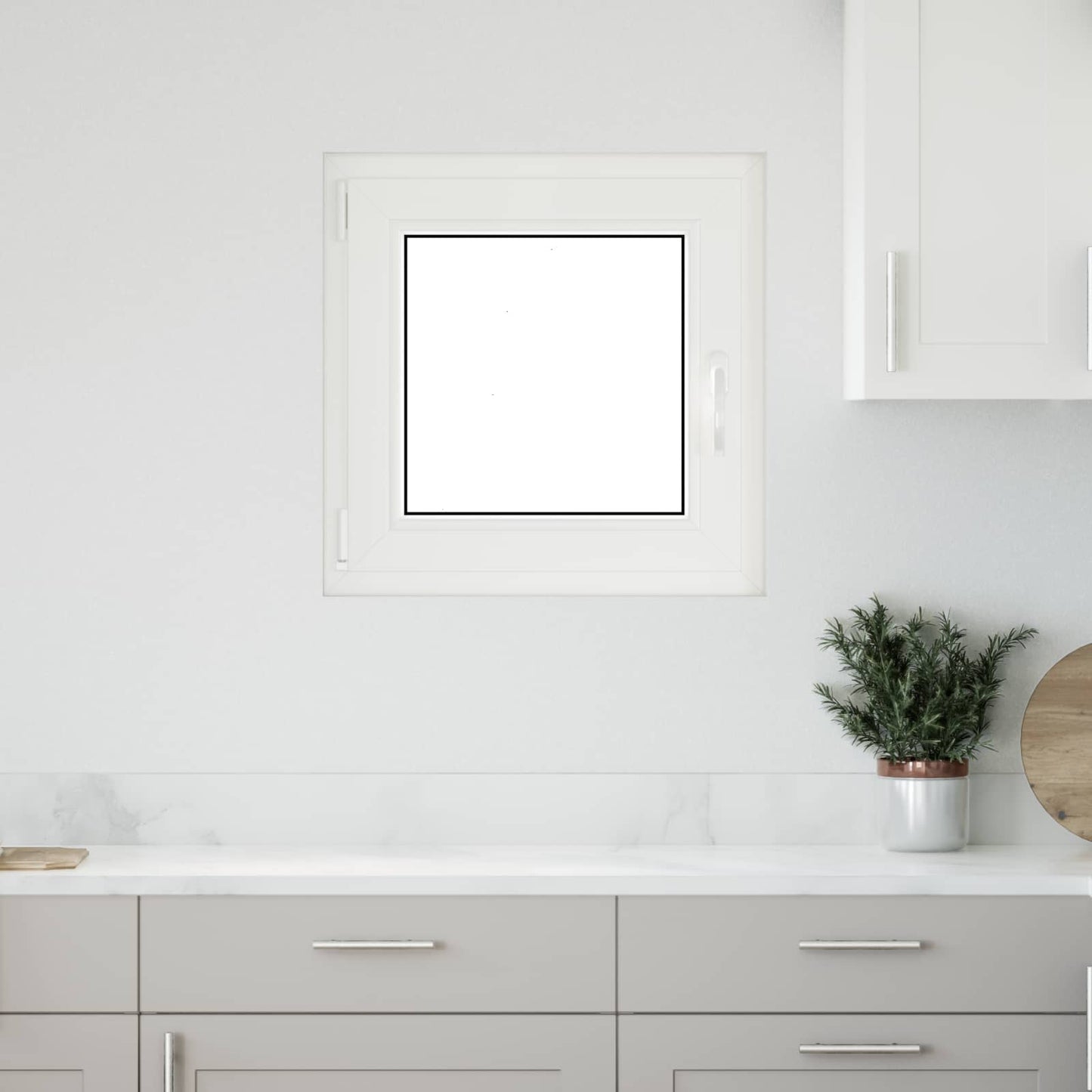 Kældervindue RISOR 60 x 60 cm PVC og glas Hvid