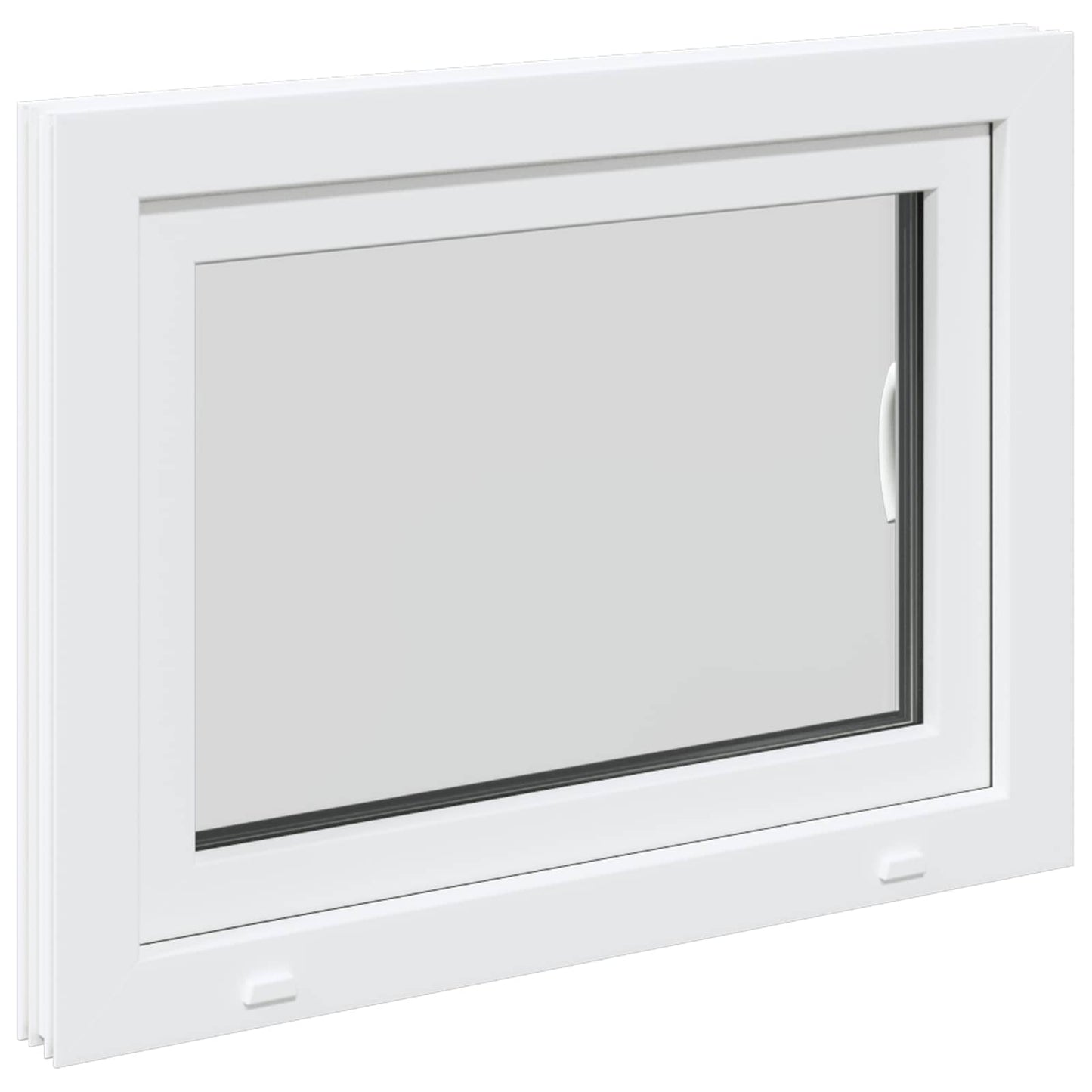 Kældervindue RISOR 80 x 50 cm PVC og glas Hvid