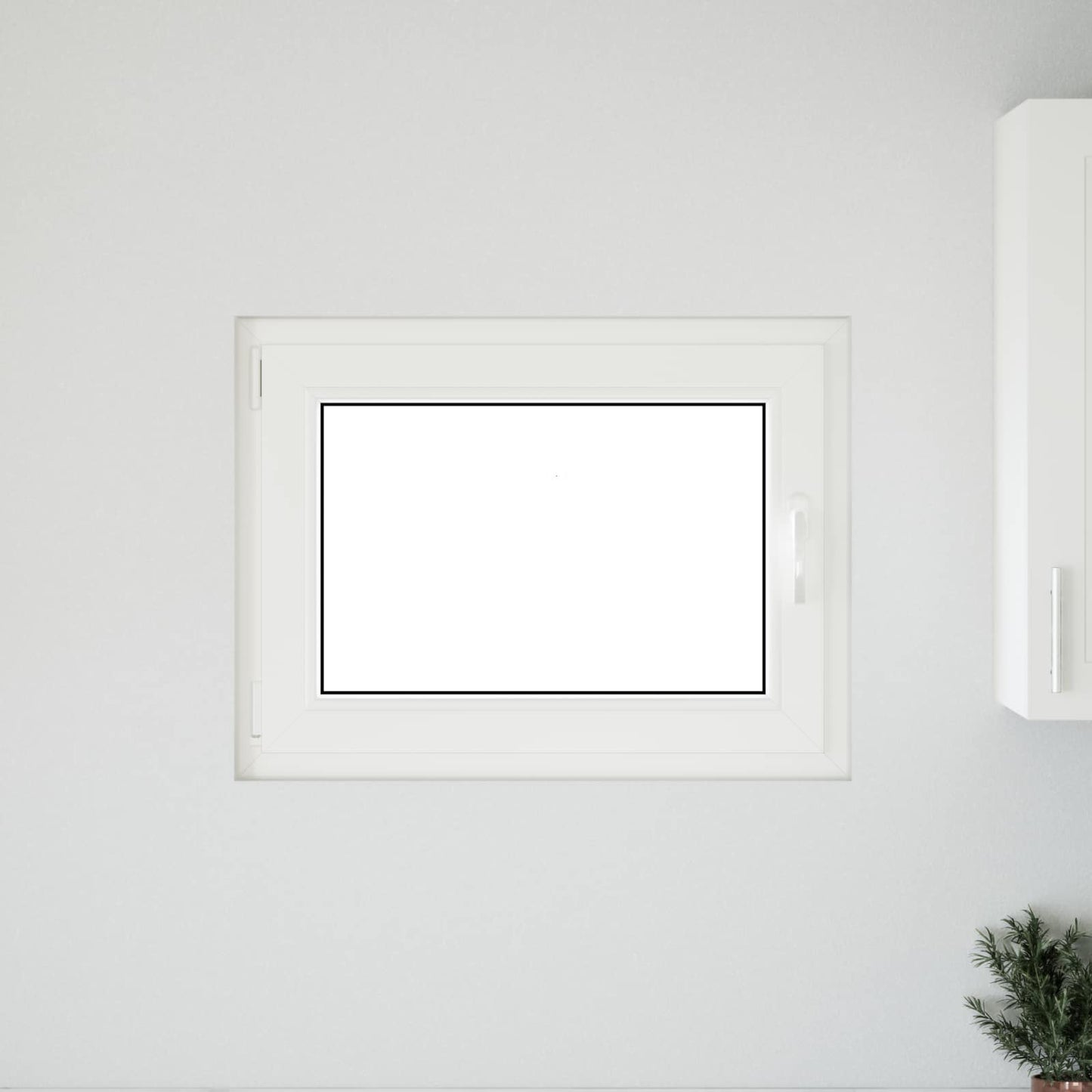 Kældervindue RISOR 80 x 50 cm PVC og glas Hvid