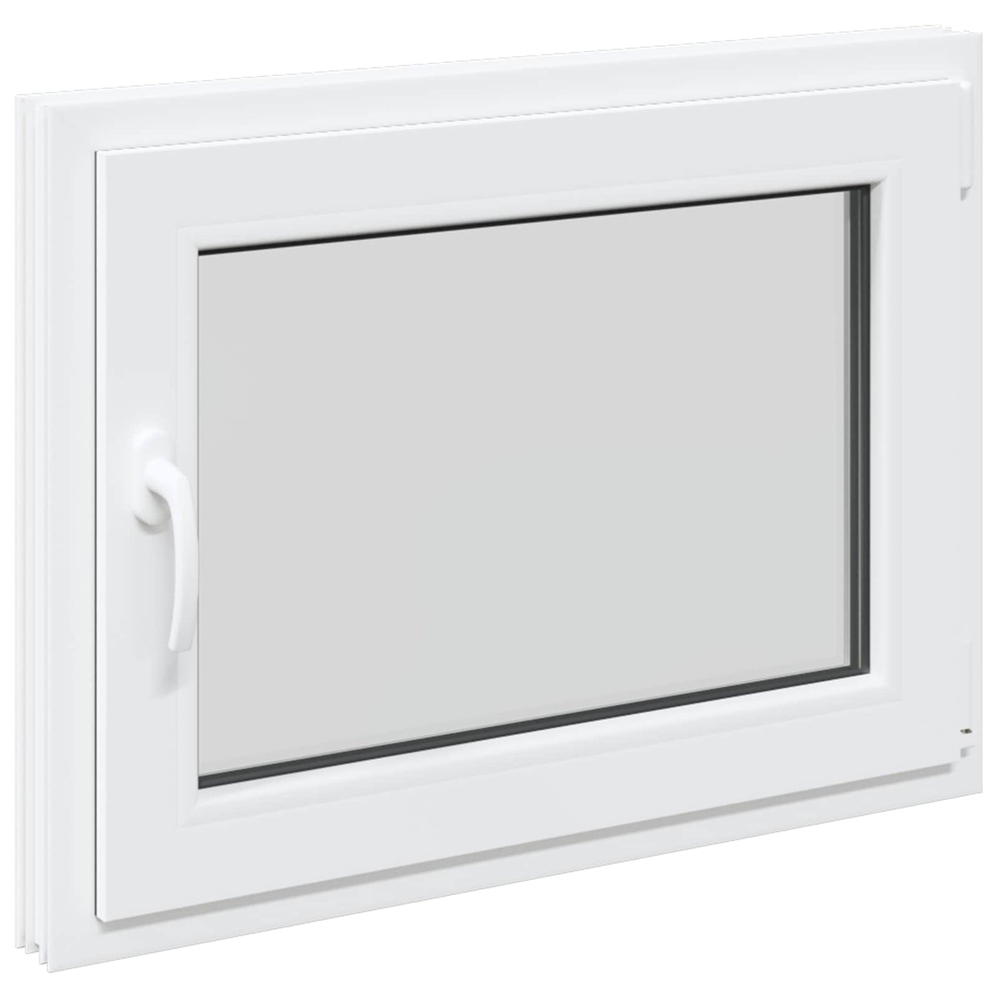Kældervindue RISOR 80 x 60 cm PVC og glas Hvid