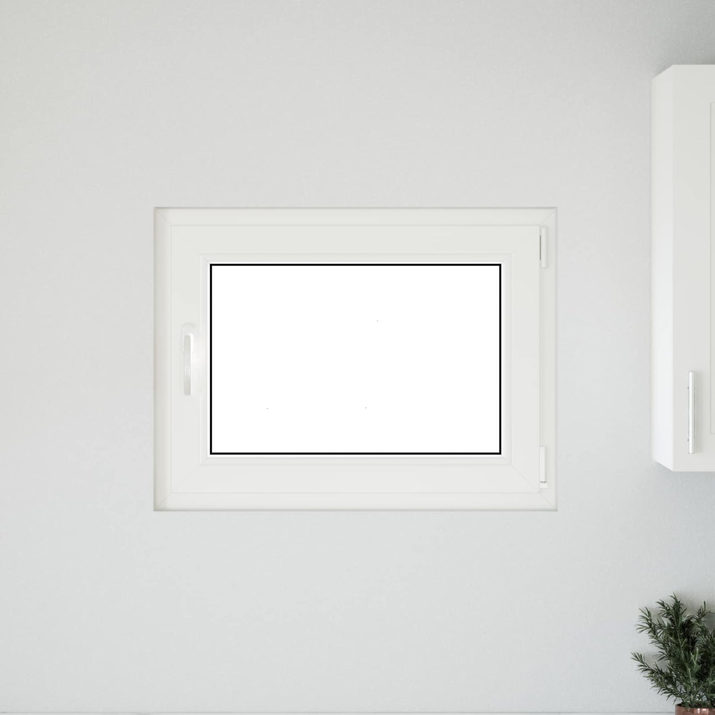 Kældervindue RISOR 80 x 70 cm PVC og glas Hvid