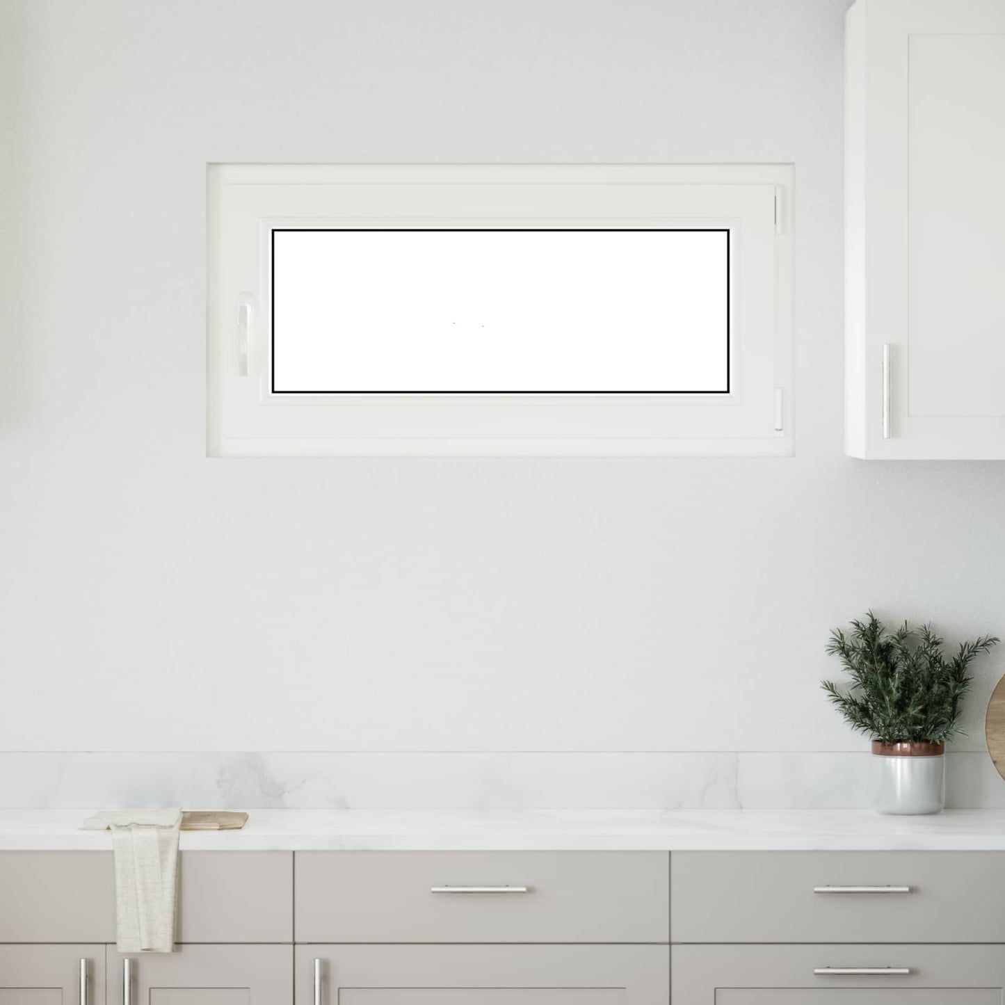 Kældervindue RISOR 100 x 50 cm PVC og glas Hvid
