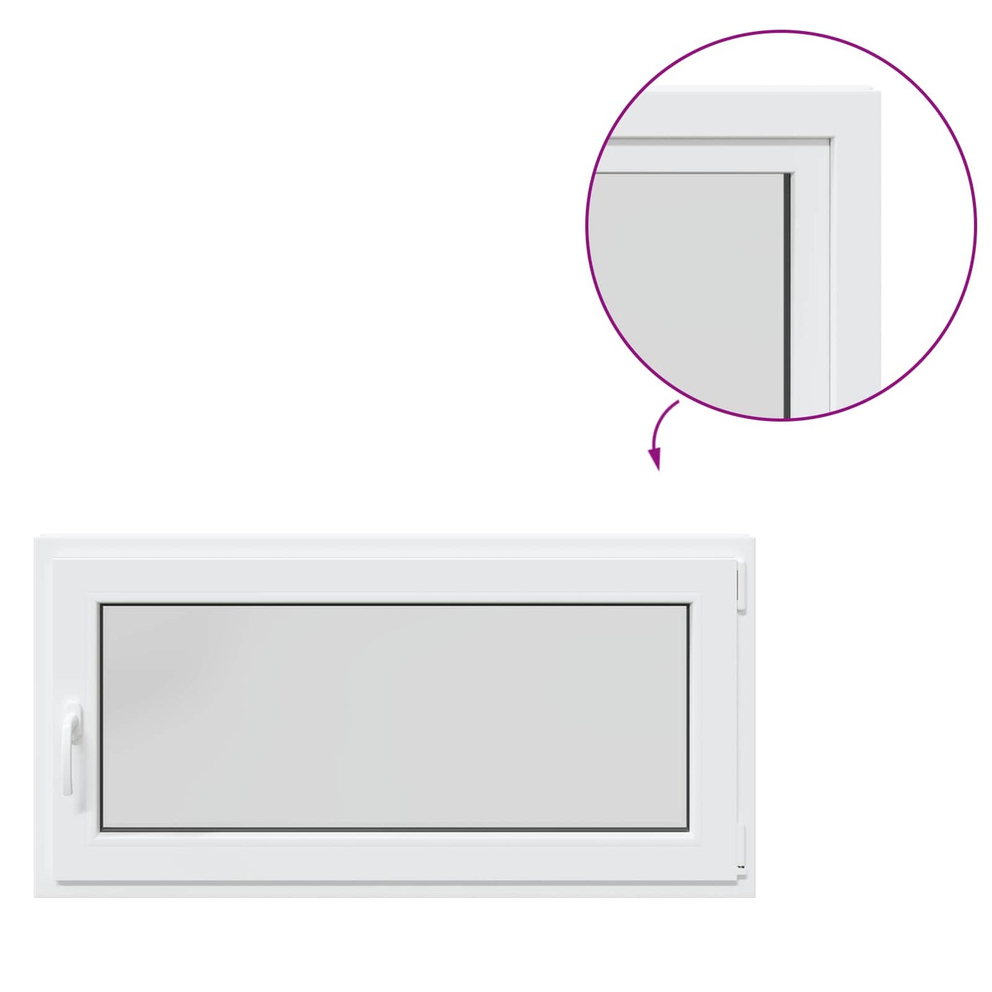 Kældervindue RISOR 120 x 60 cm PVC og glas Hvid