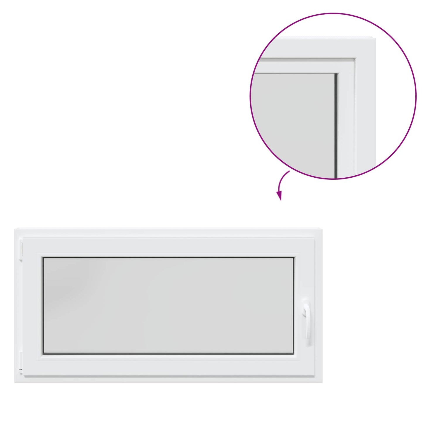 Kældervindue RISOR 120 x 60 cm PVC og glas Hvid