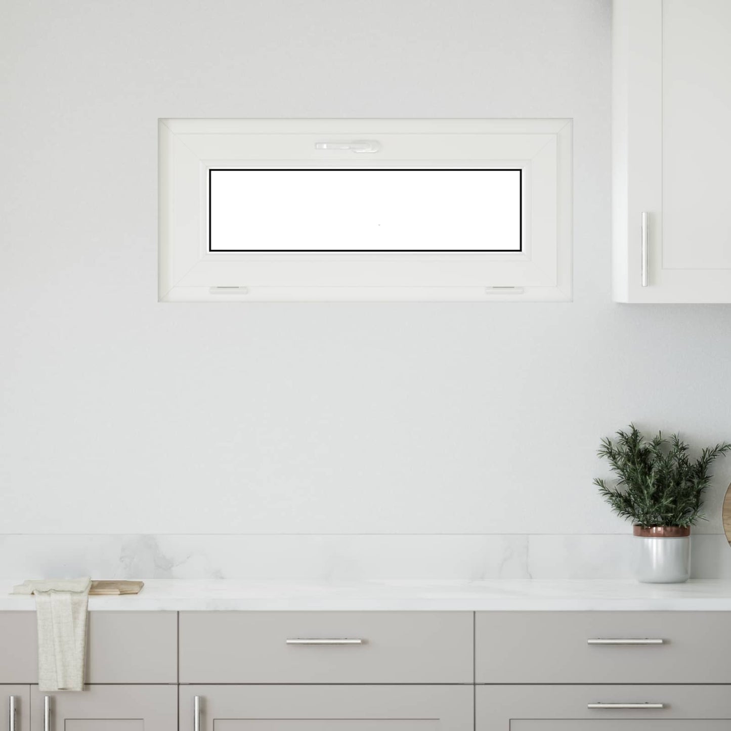 Kældervindue RISOR 90 x 40 cm PVC og glas Hvid