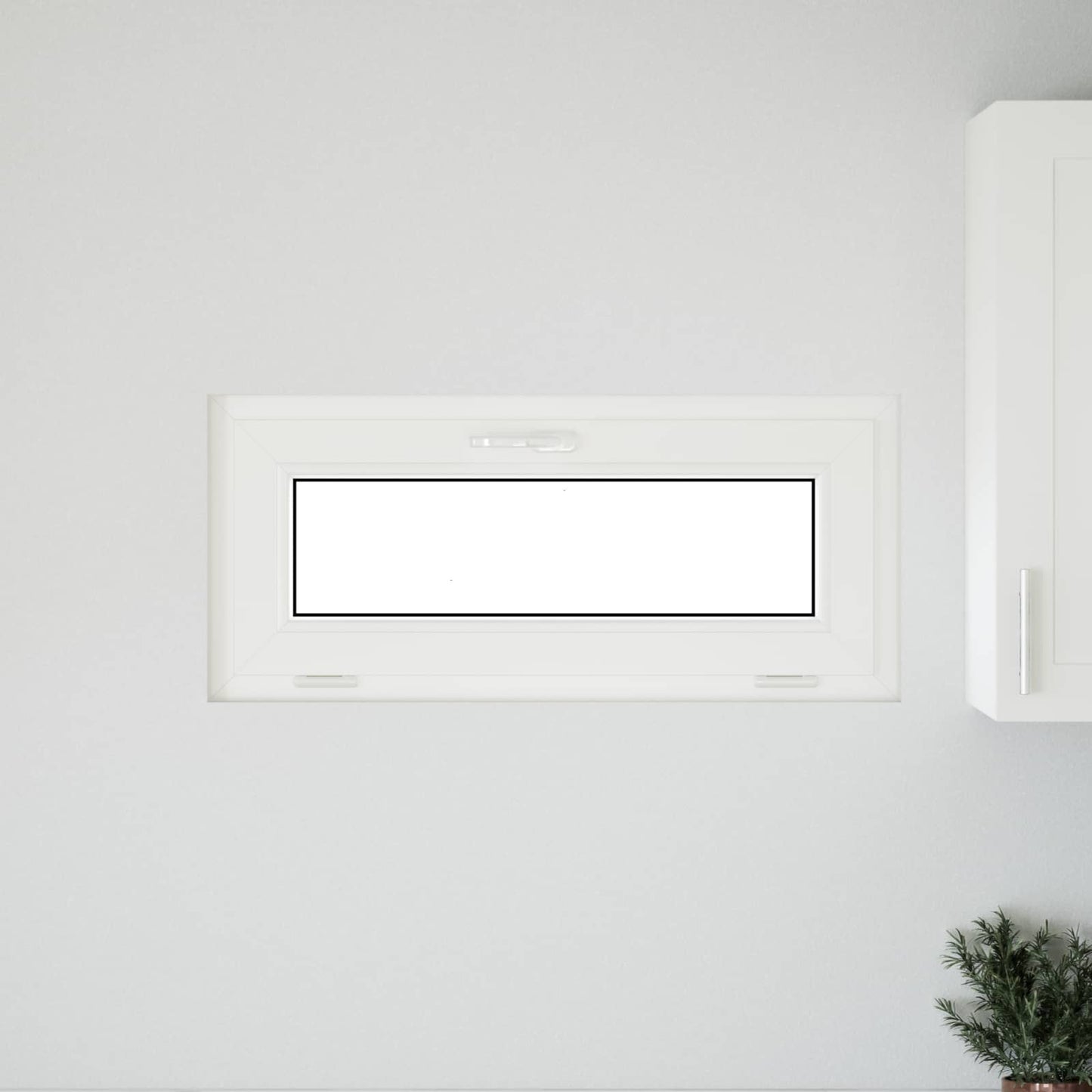 Kældervindue RISOR 90 x 40 cm PVC og glas Hvid