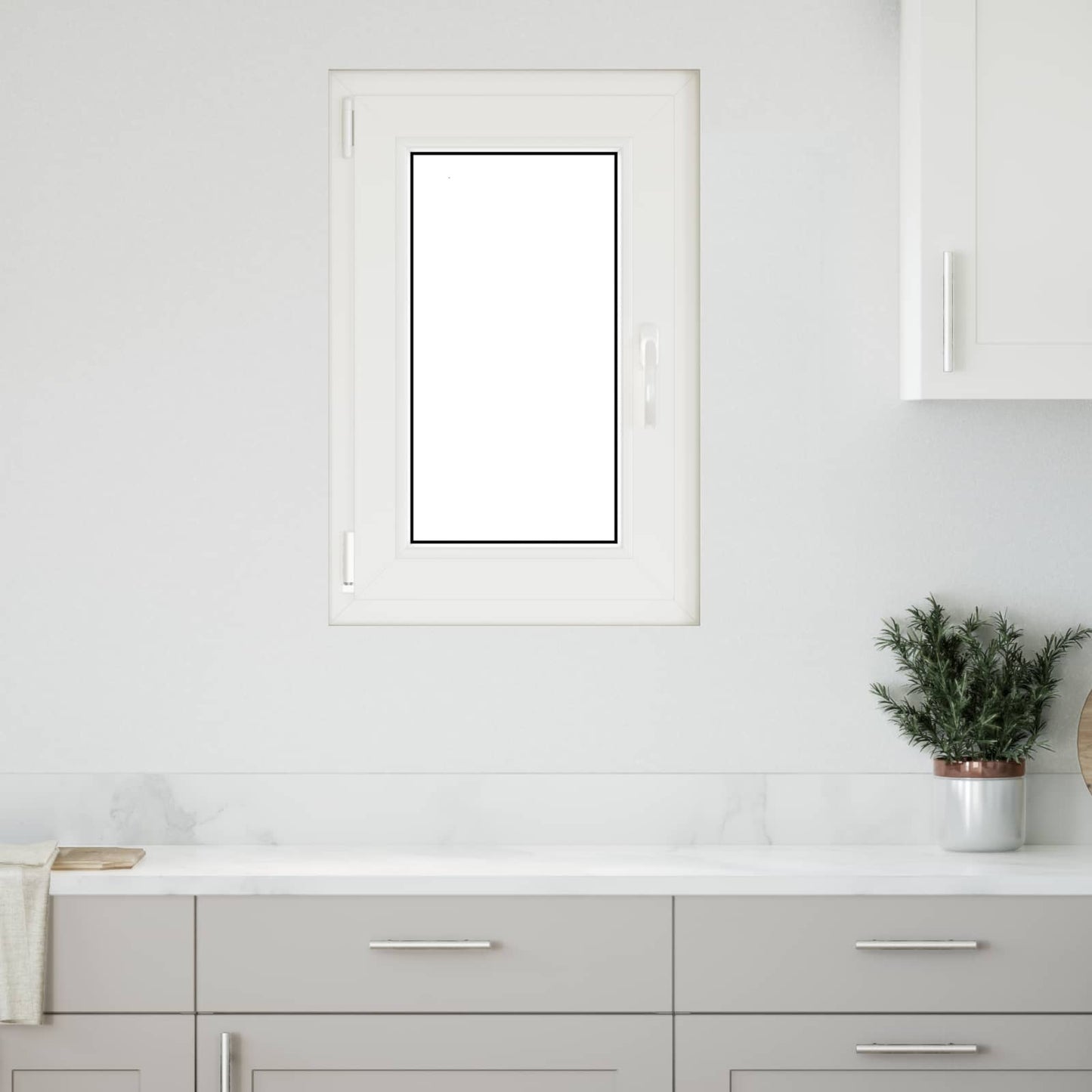 Kældervindue RISOR 50 x 75 cm PVC og glas Hvid