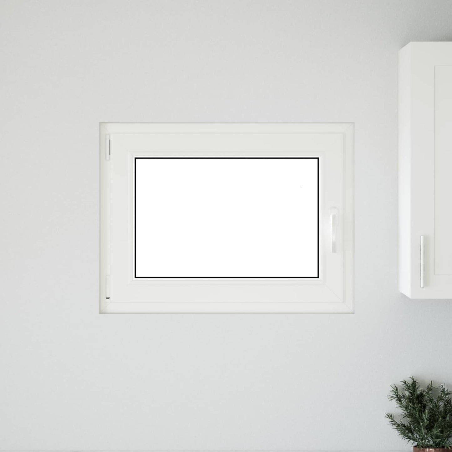 Kældervindue RISOR 80 x 60 cm PVC og glas Hvid