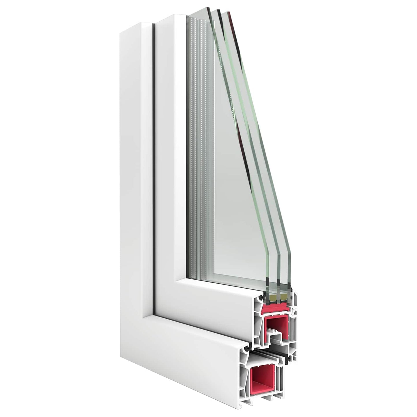 Kældervindue RISOR 80 x 70 cm PVC og glas Hvid