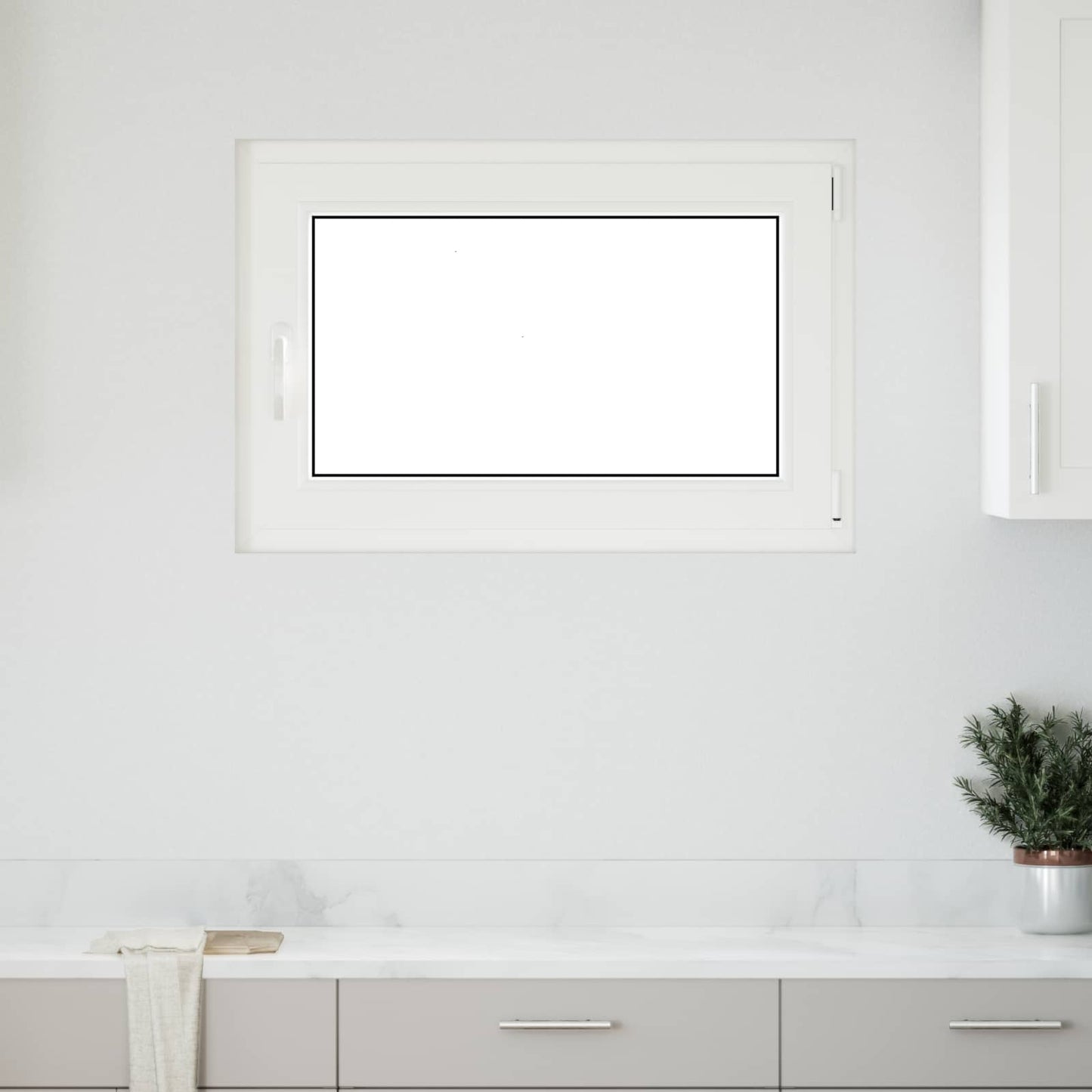 Kældervindue RISOR 90 x 70 cm PVC og glas Hvid