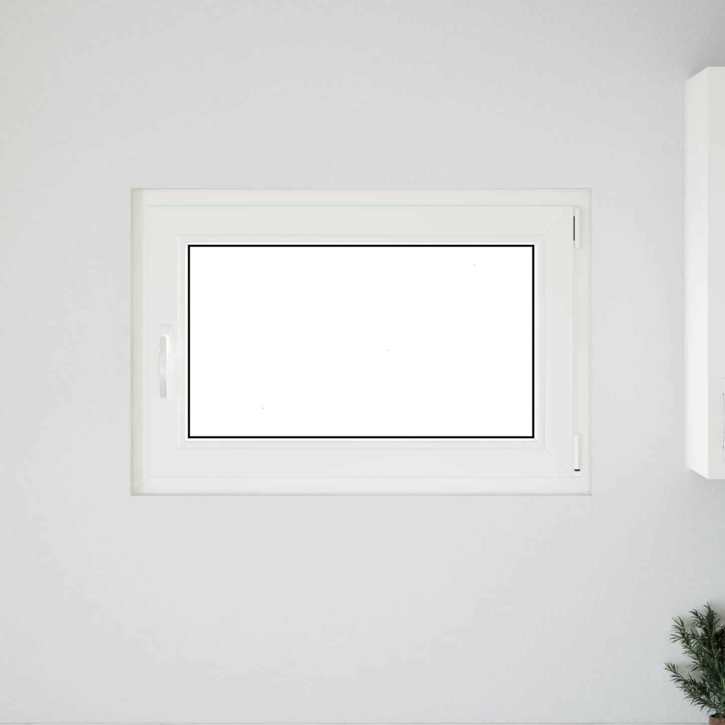 Kældervindue RISOR 90 x 70 cm PVC og glas Hvid