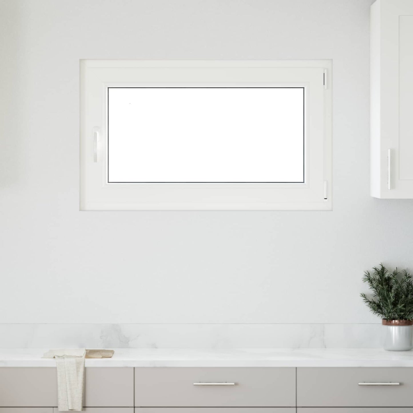 Kældervindue RISOR 100 x 70 cm PVC og glas Hvid