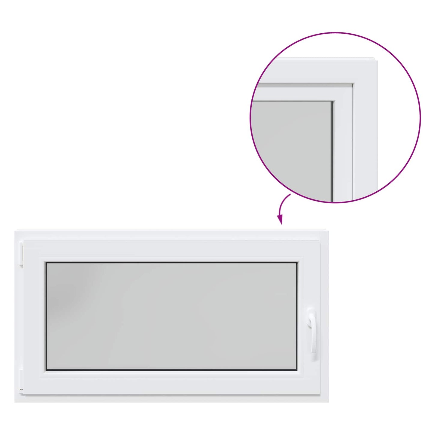 Kældervindue RISOR 110 x 50 cm PVC og glas Hvid