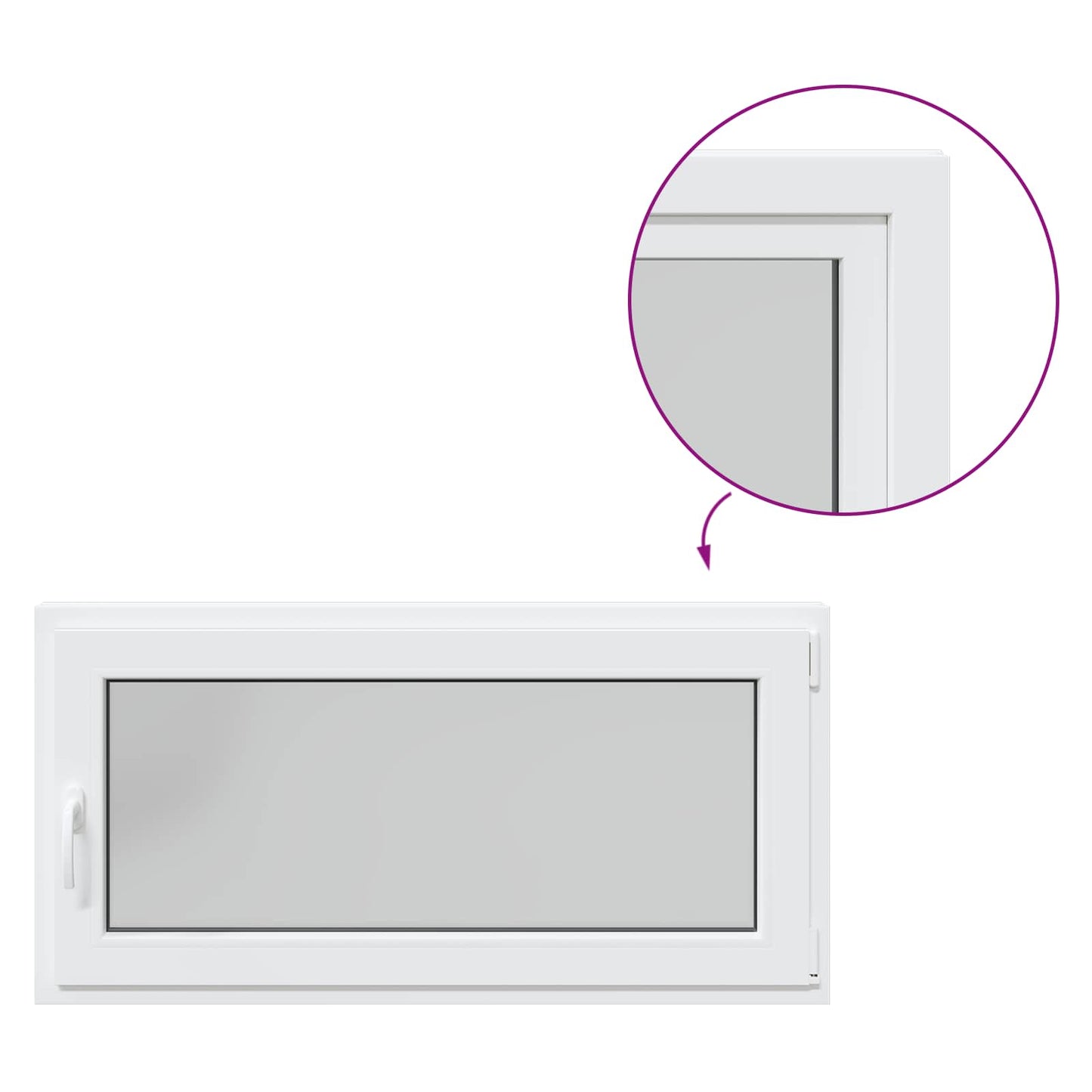 Kældervindue RISOR 120 x 60 cm PVC og glas Hvid