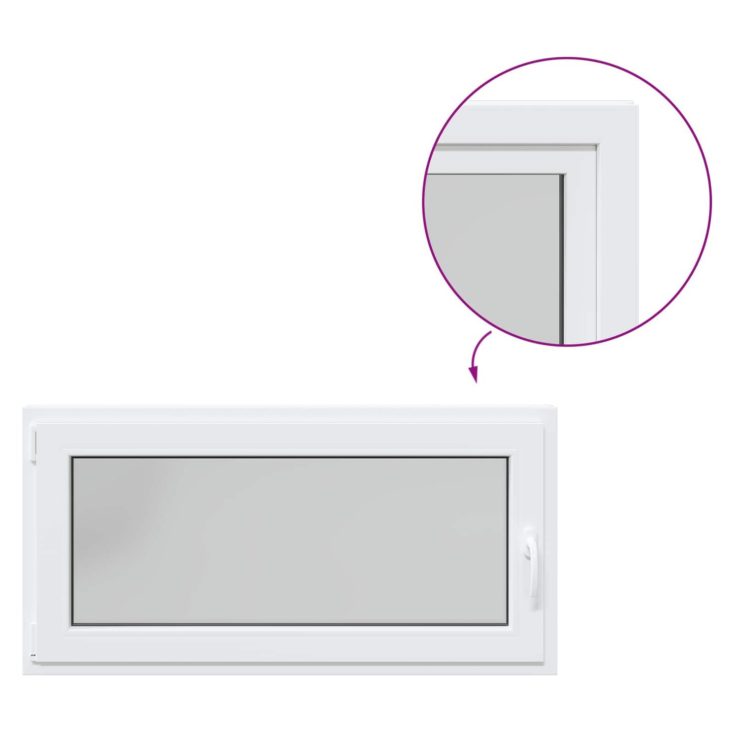 Kældervindue RISOR 120 x 60 cm PVC og glas Hvid