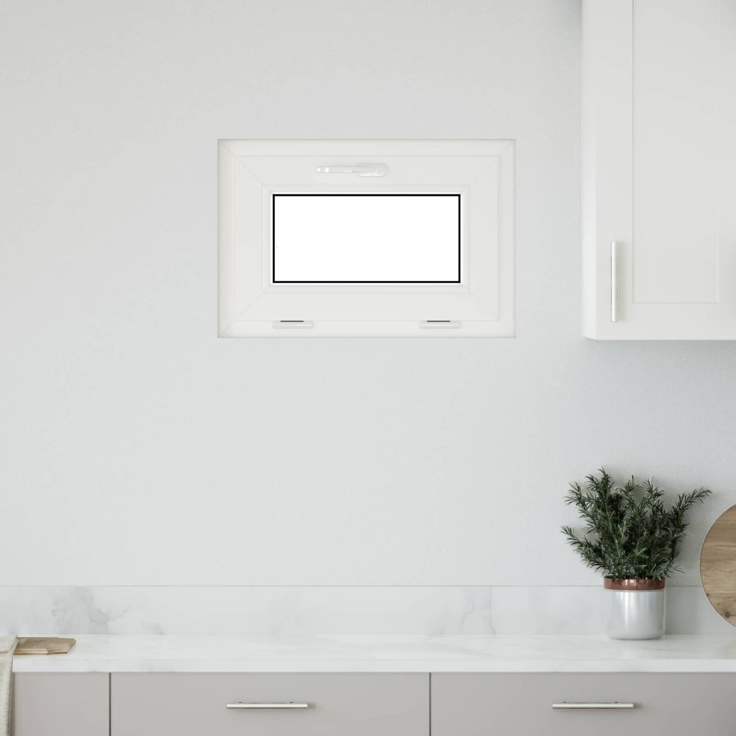 Kældervindue RISOR 60 x 40 cm PVC og glas Hvid