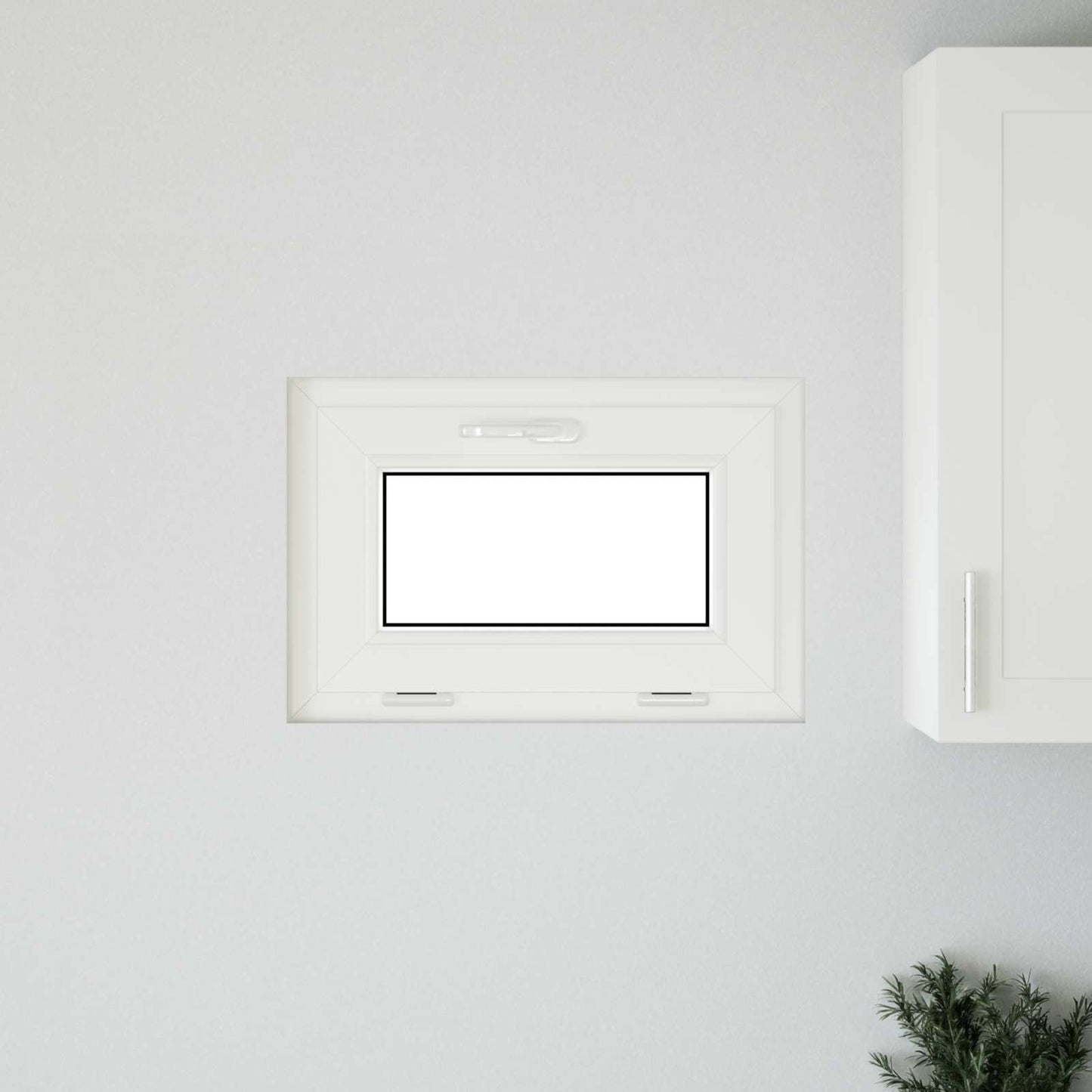 Kældervindue RISOR 60 x 40 cm PVC og glas Hvid