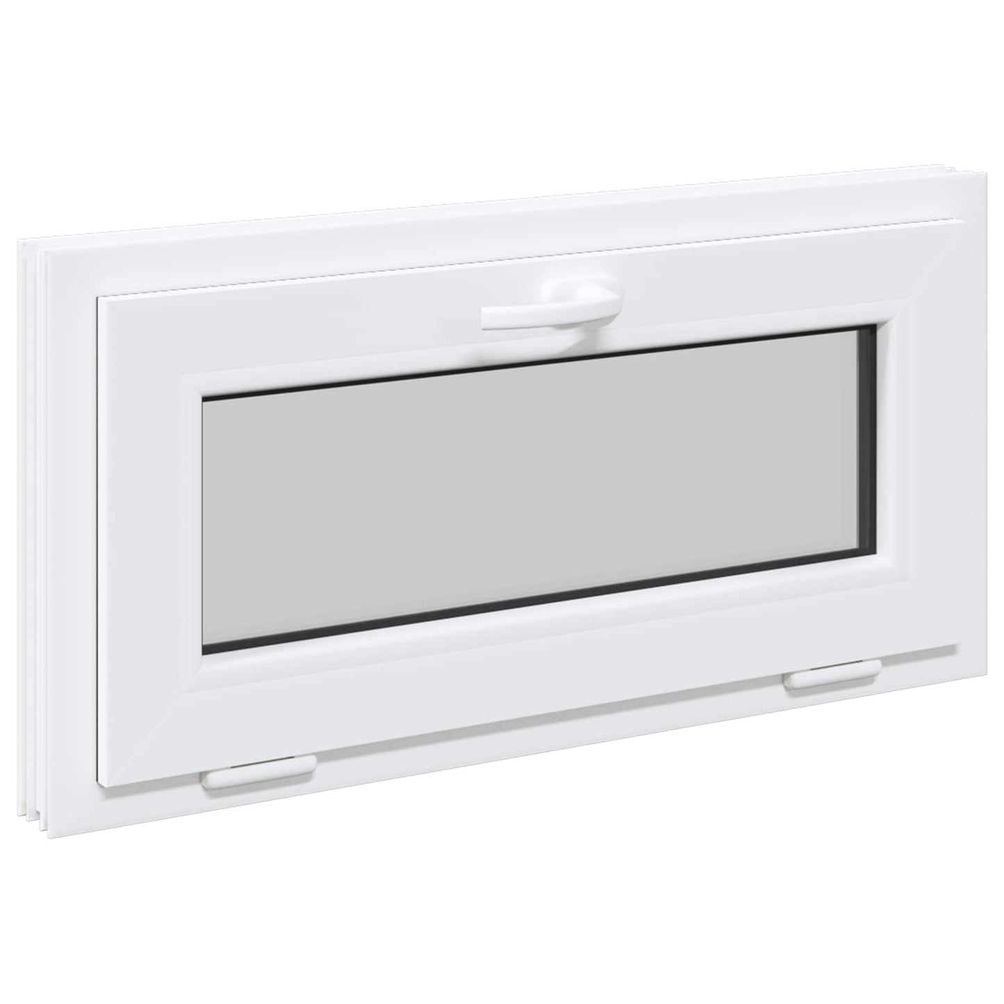 Kældervindue RISOR 80 x 40 cm PVC og glas Hvid