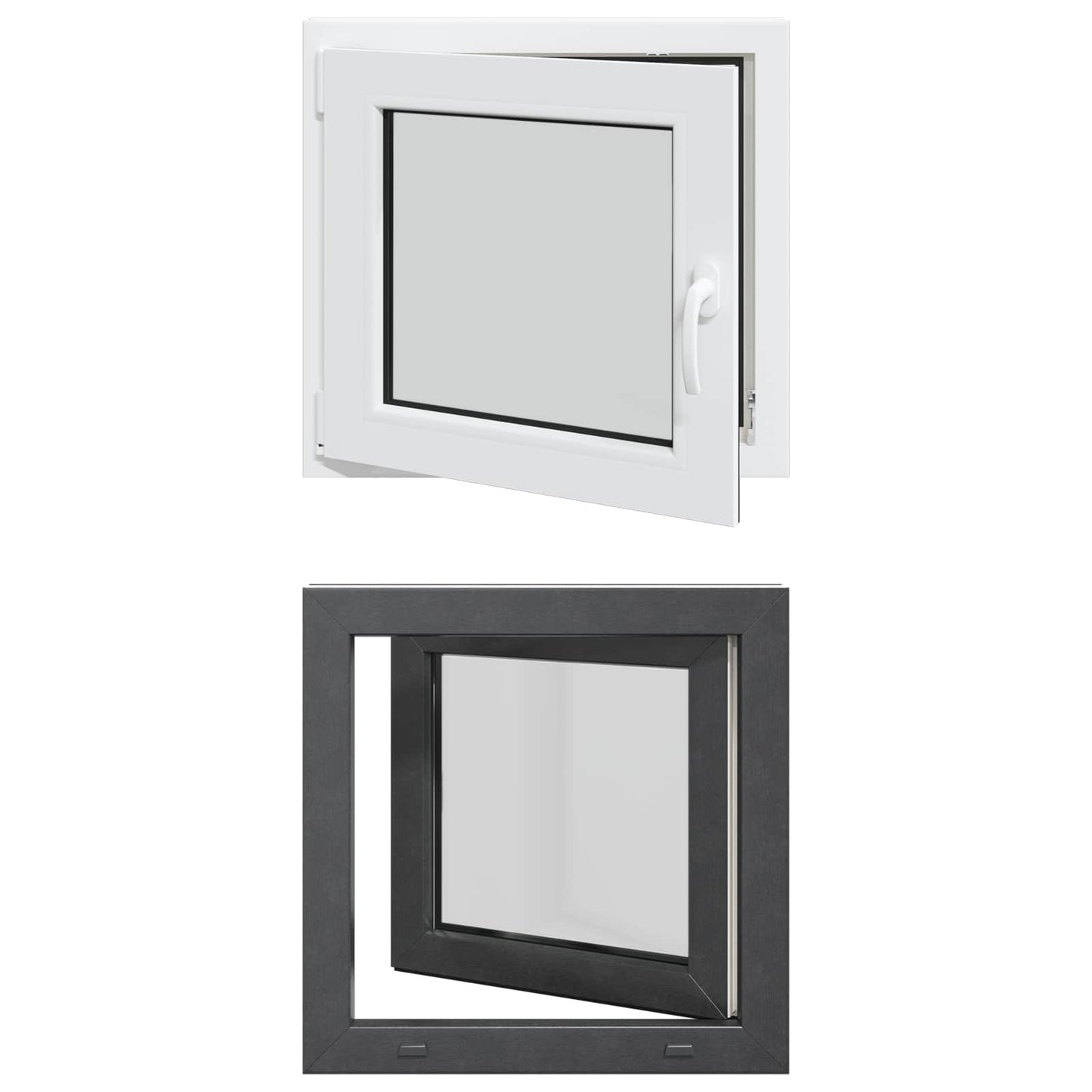 Kældervindue RISOR 50 x 50 cm PVC og glas Antracit