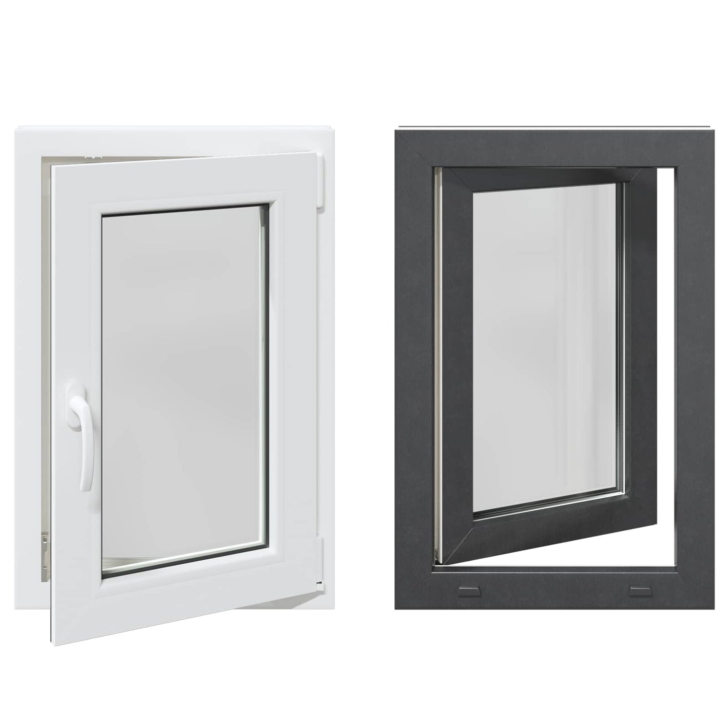 Kældervindue RISOR 50 x 75 cm PVC og glas Antracit