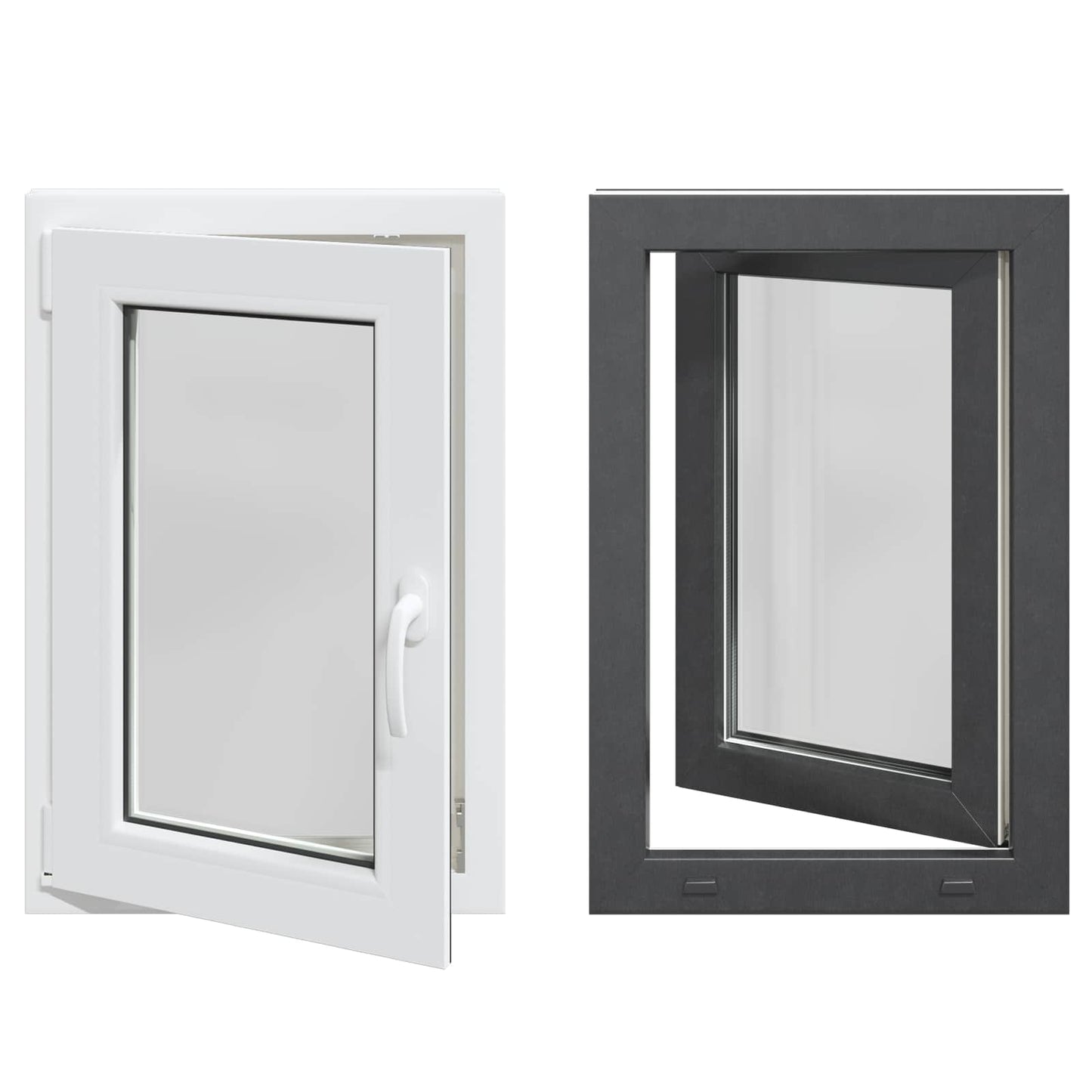 Kældervindue RISOR 50 x 75 cm PVC og glas Antracit