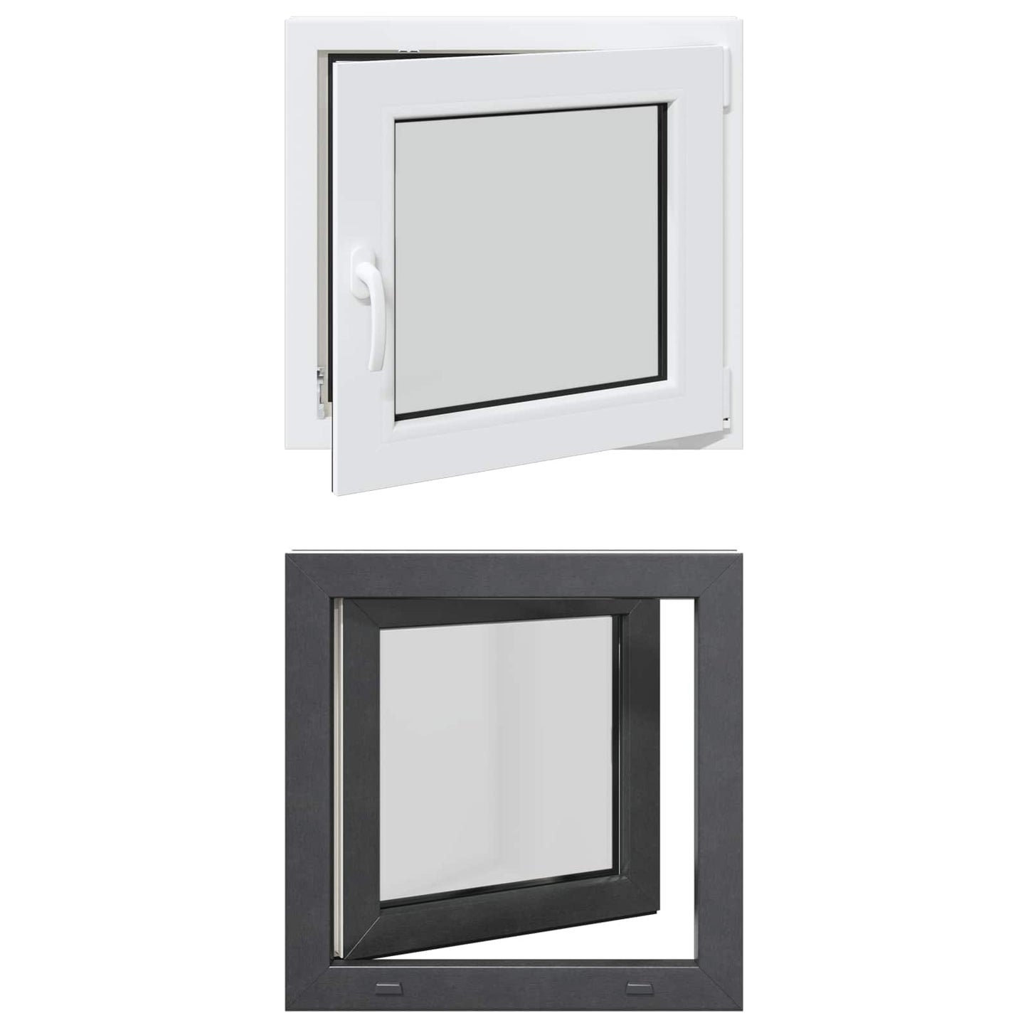 Kældervindue RISOR 60 x 60 cm PVC og glas Antracit