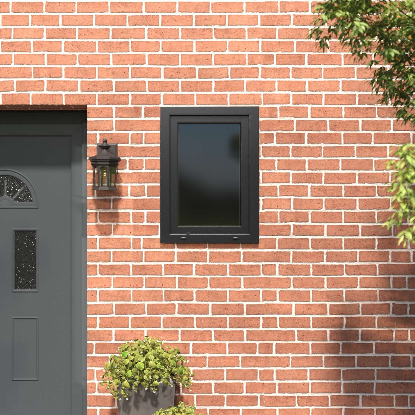 Kældervindue RISOR 60 x 80 cm PVC og glas Antracit