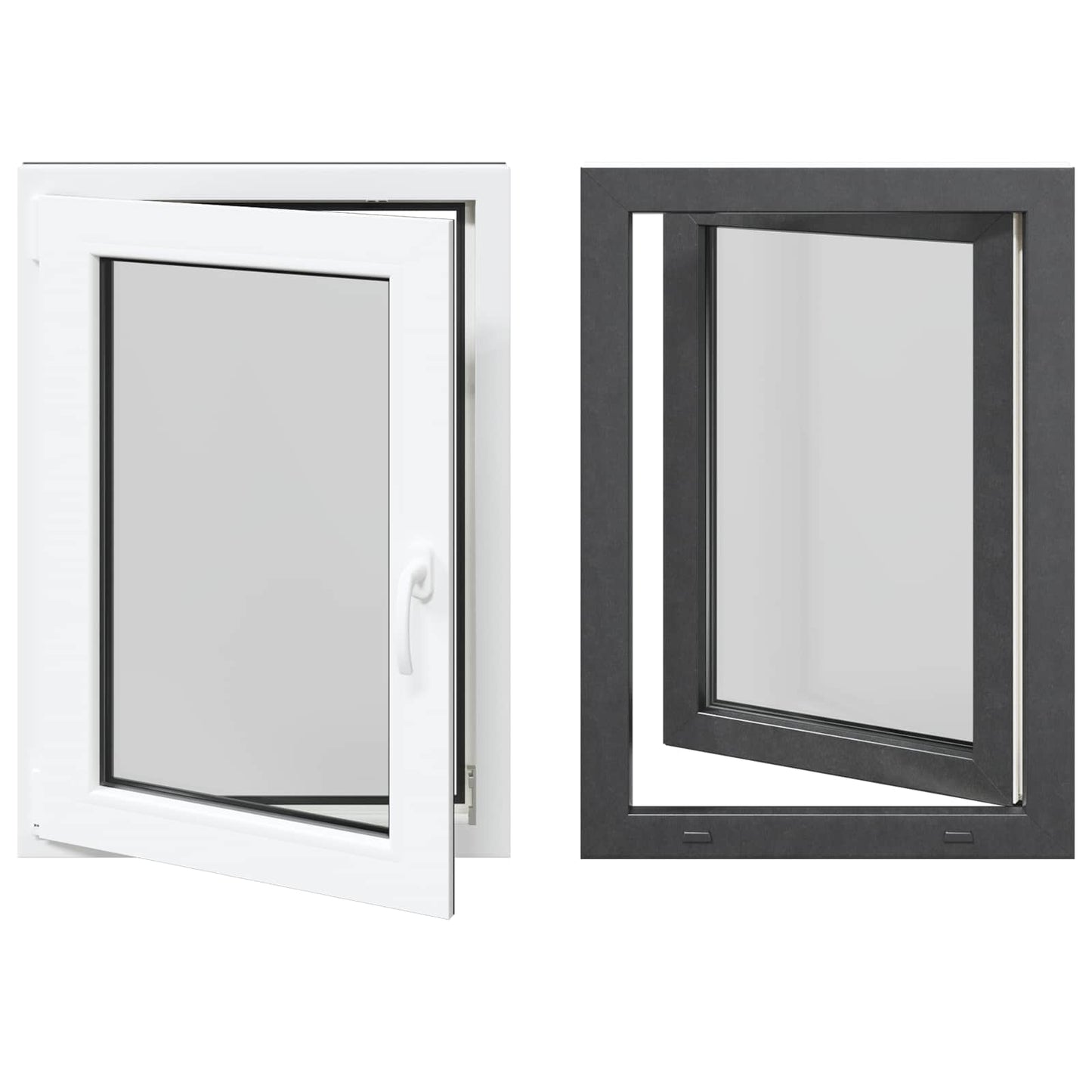 Kældervindue RISOR 60 x 80 cm PVC og glas Antracit