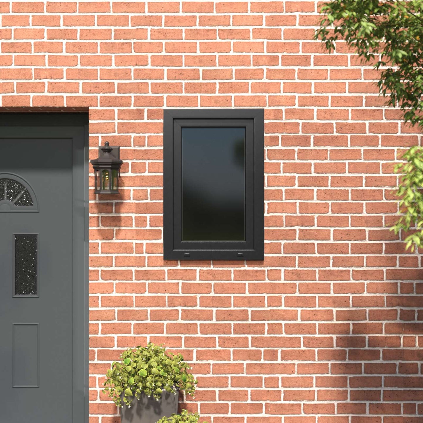 Kældervindue RISOR 60 x 90 cm PVC og glas Antracit