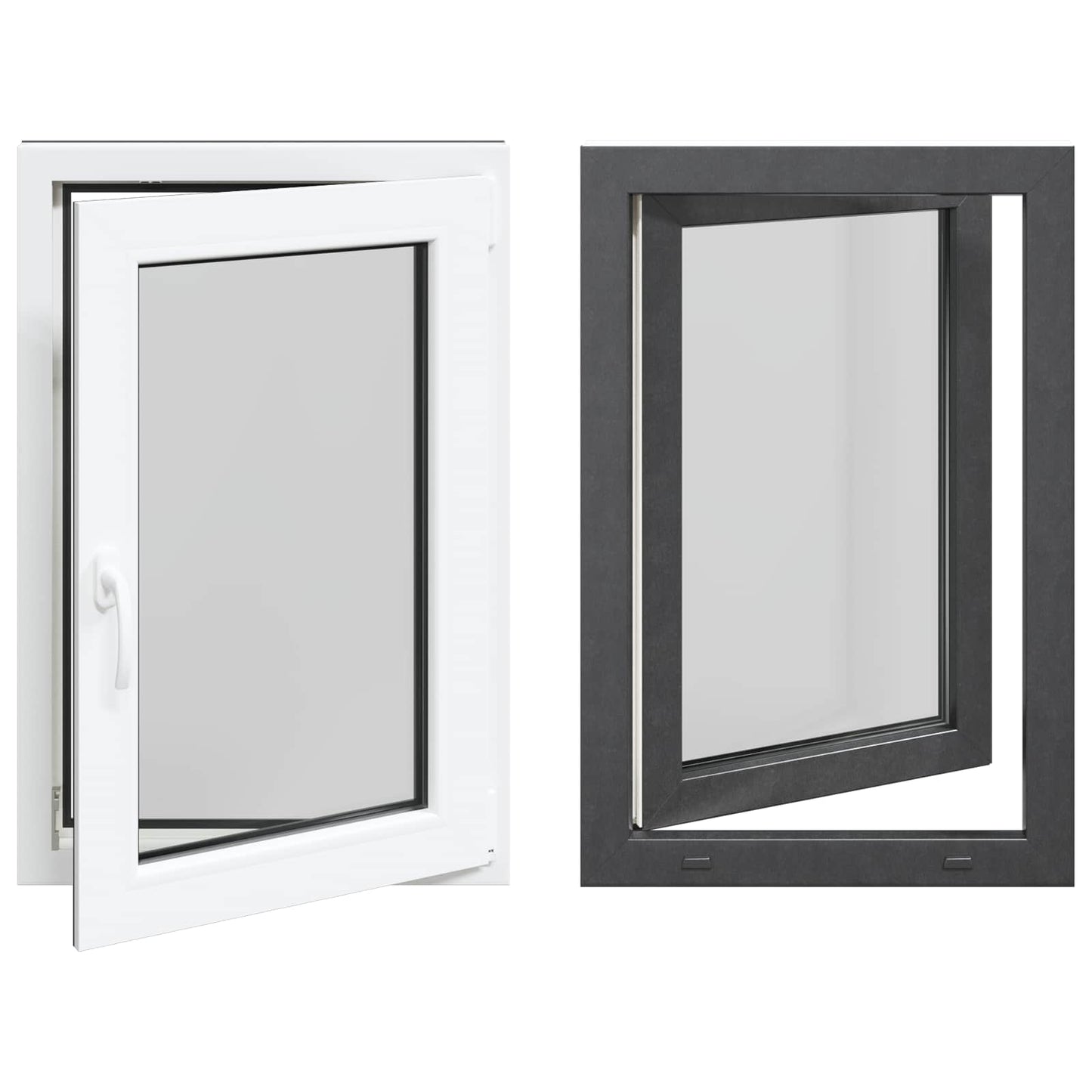 Kældervindue RISOR 60 x 90 cm PVC og glas Antracit