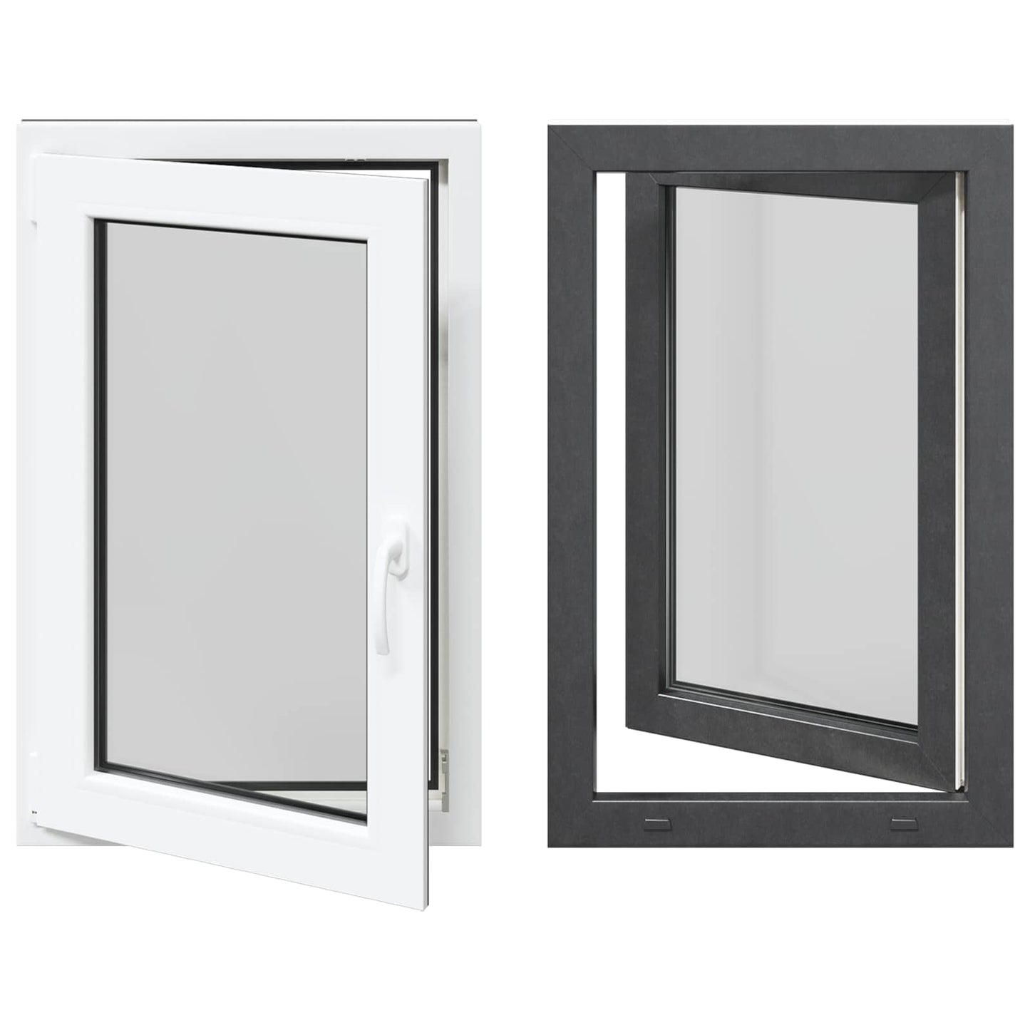 Kældervindue RISOR 60 x 90 cm PVC og glas Antracit