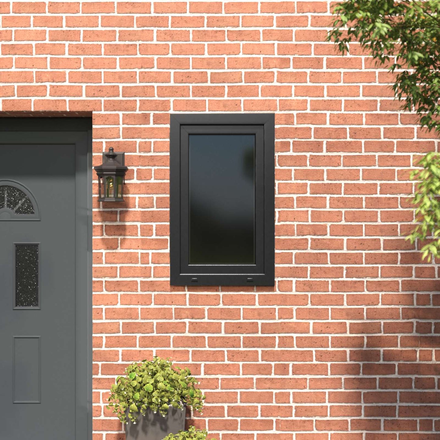 Kældervindue RISOR 60 x 100 cm PVC og glas Antracit