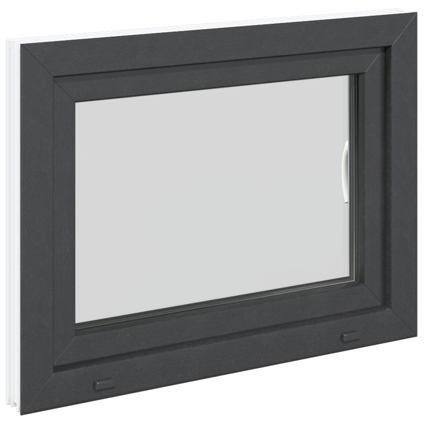 Kældervindue RISOR 80 x 50 cm PVC og glas Antracit