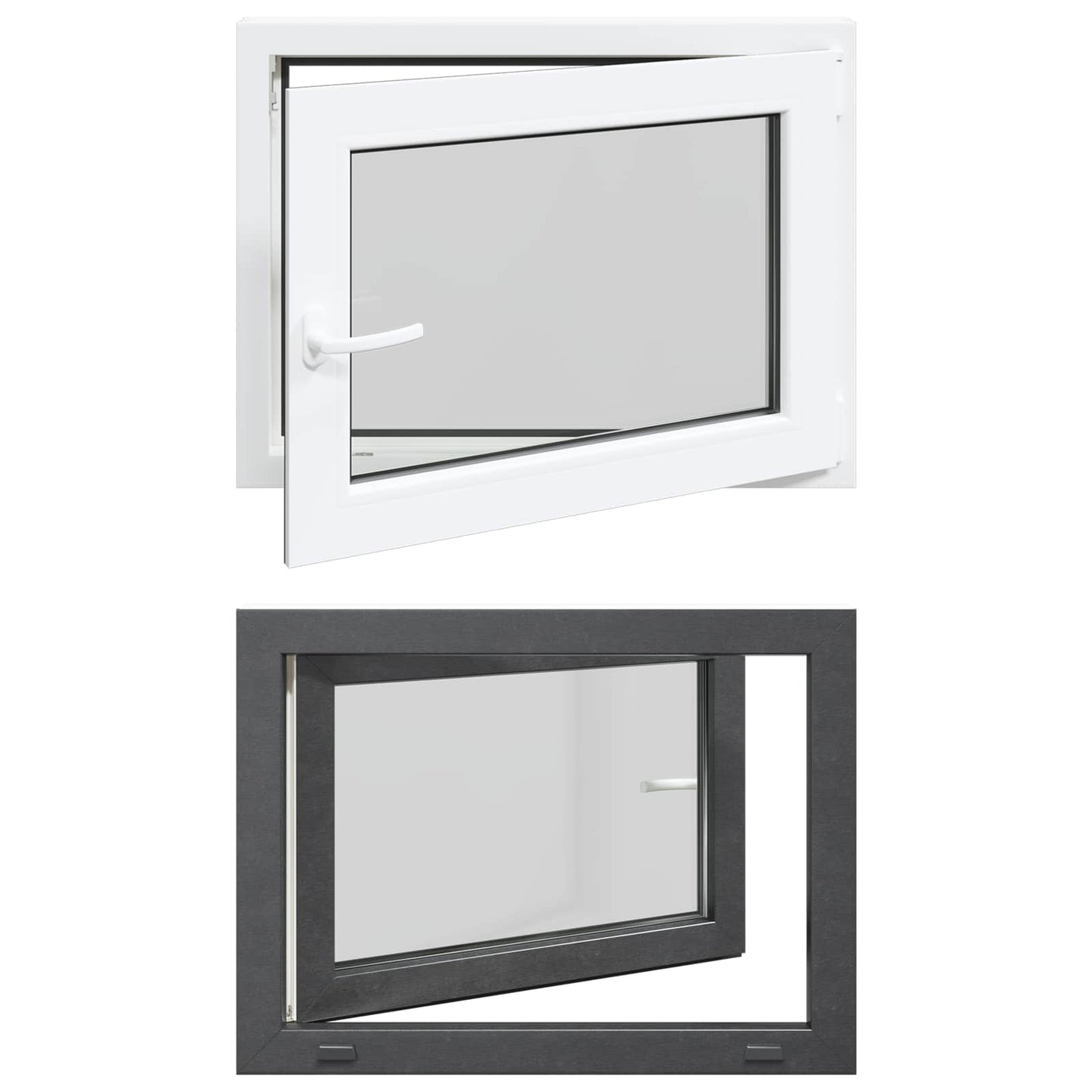 Kældervindue RISOR 80 x 60 cm PVC og glas Antracit