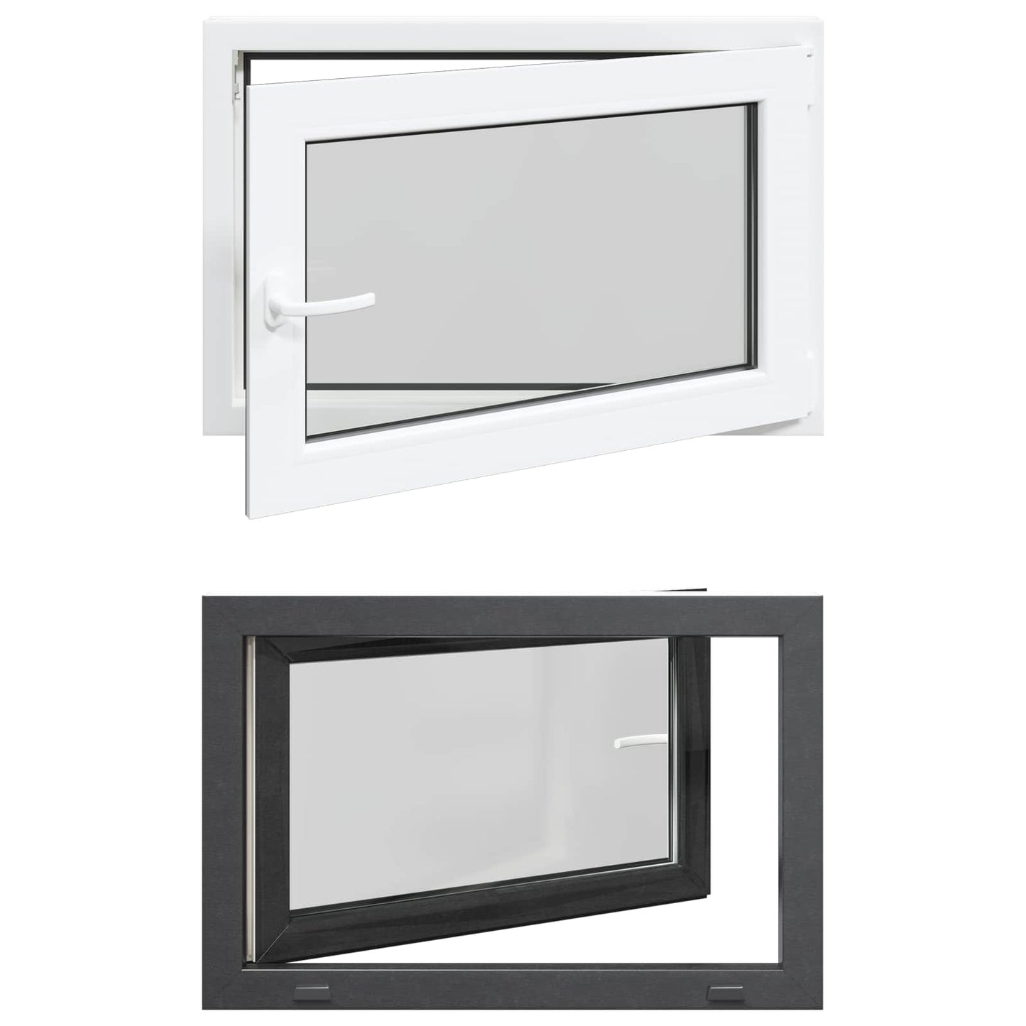 Kældervindue RISOR 80 x 70 cm PVC og glas Antracit