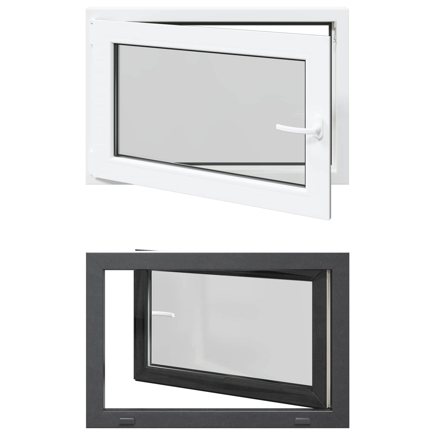 Kældervindue RISOR 90 x 50 cm PVC og glas Antracit
