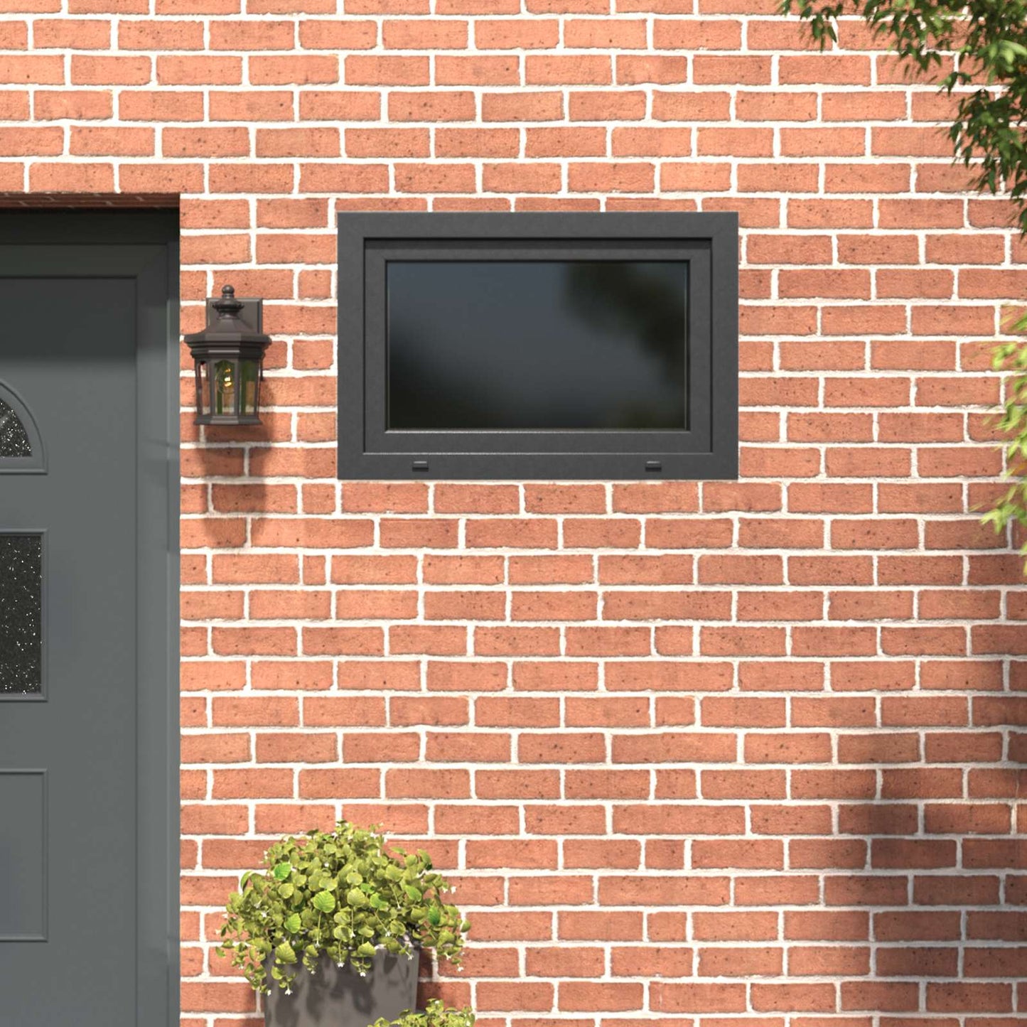 Kældervindue RISOR 90 x 60 cm PVC og glas Antracit
