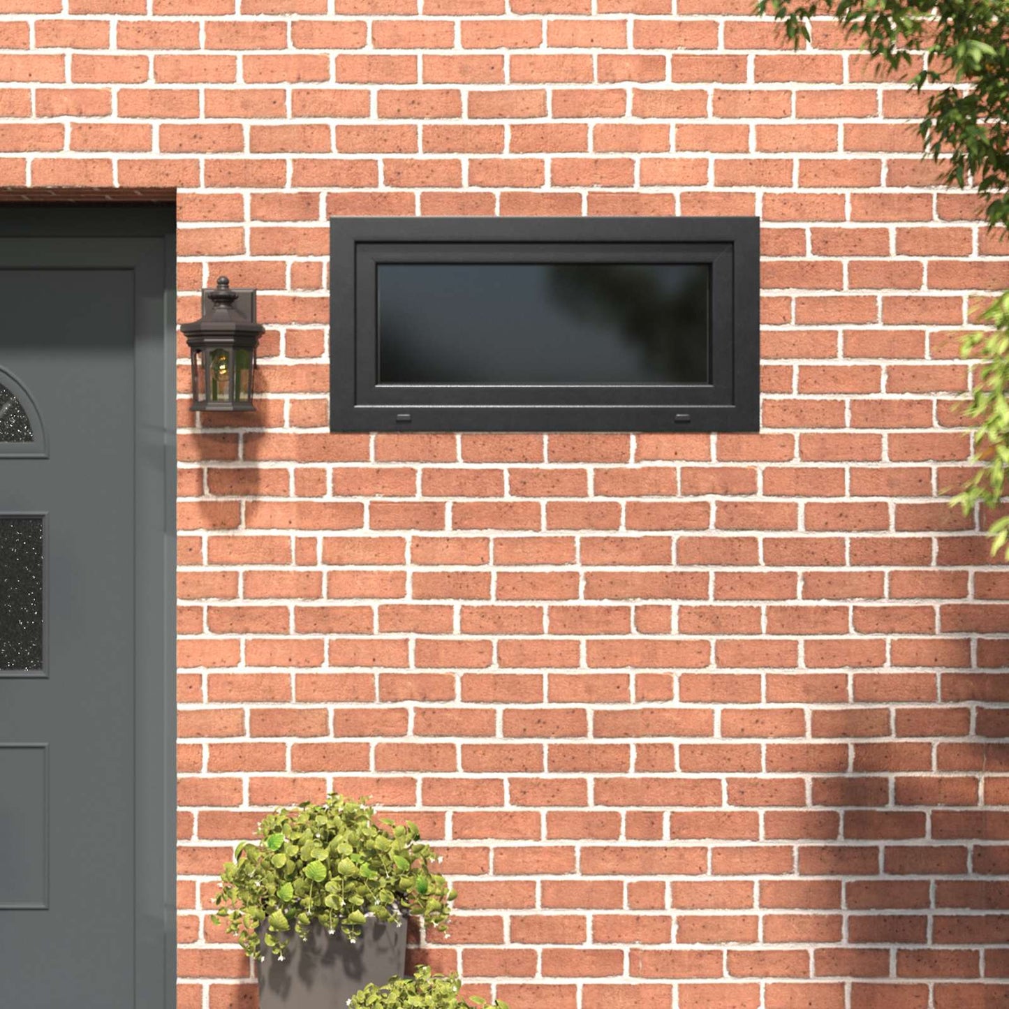 Kældervindue RISOR 100 x 50 cm PVC og glas Antracit