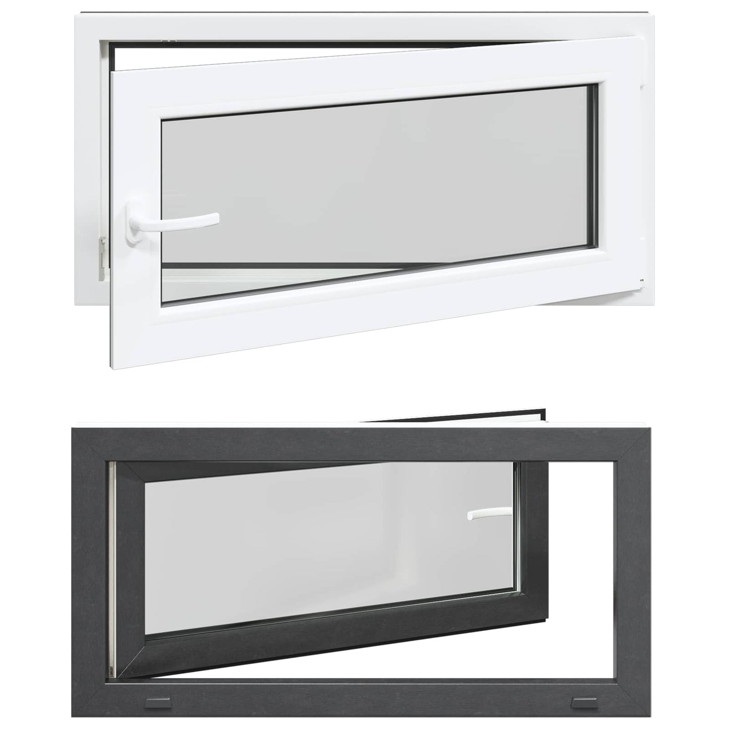 Kældervindue RISOR 100 x 50 cm PVC og glas Antracit