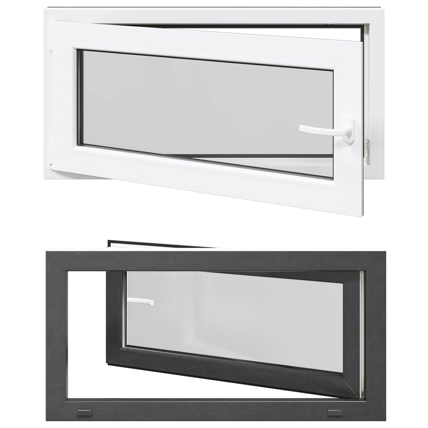 Kældervindue RISOR 100 x 50 cm PVC og glas Antracit