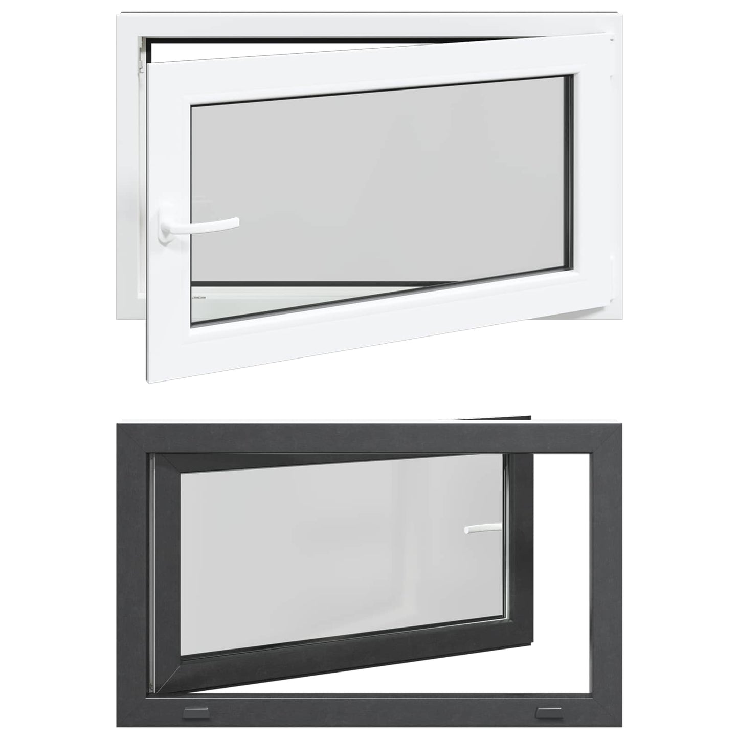 Kældervindue RISOR 100 x 60 cm PVC og glas Antracit