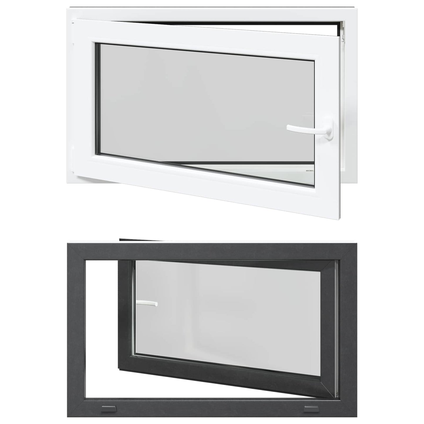 Kældervindue RISOR 100 x 60 cm PVC og glas Antracit