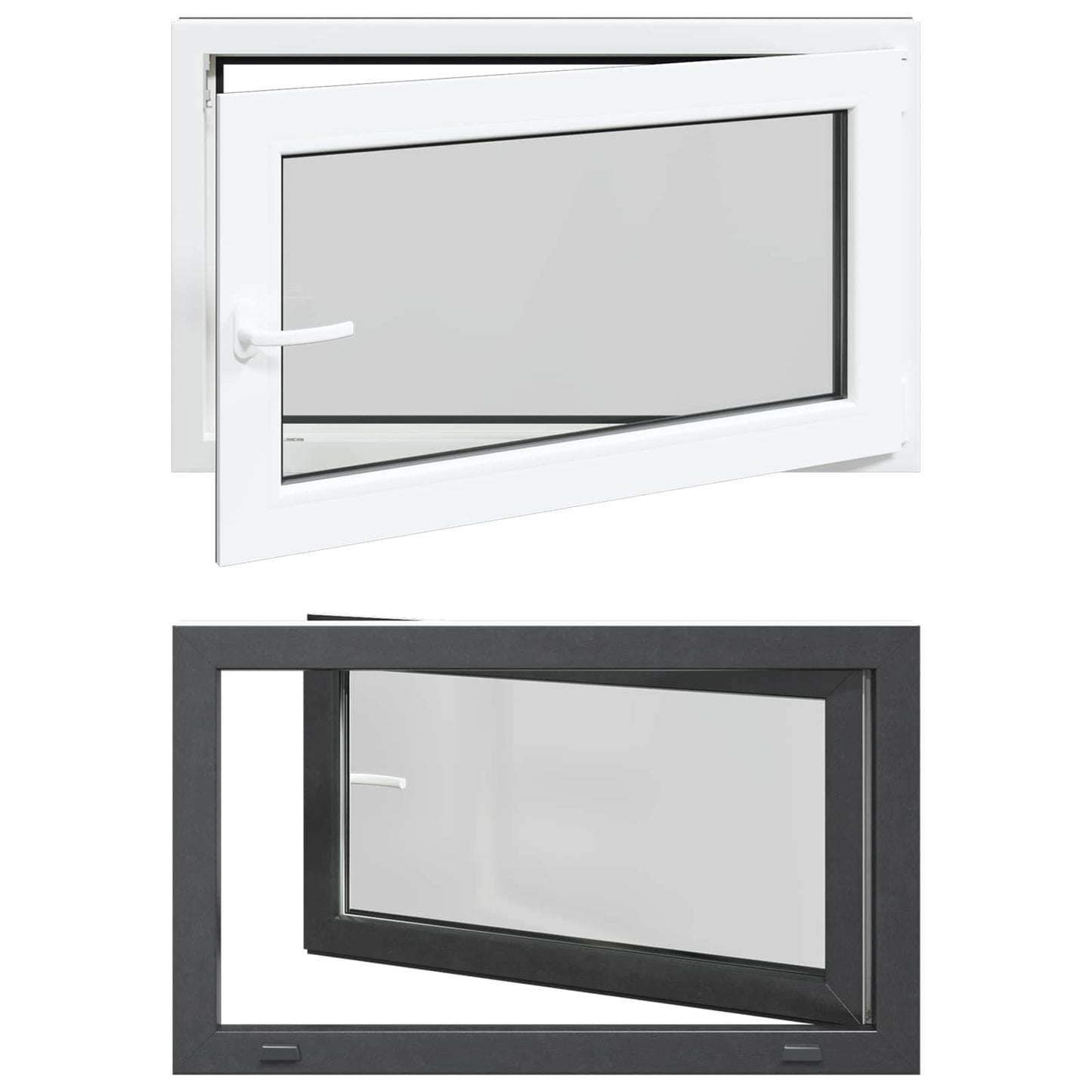 Kældervindue RISOR 100 x 70 cm PVC og glas Antracit