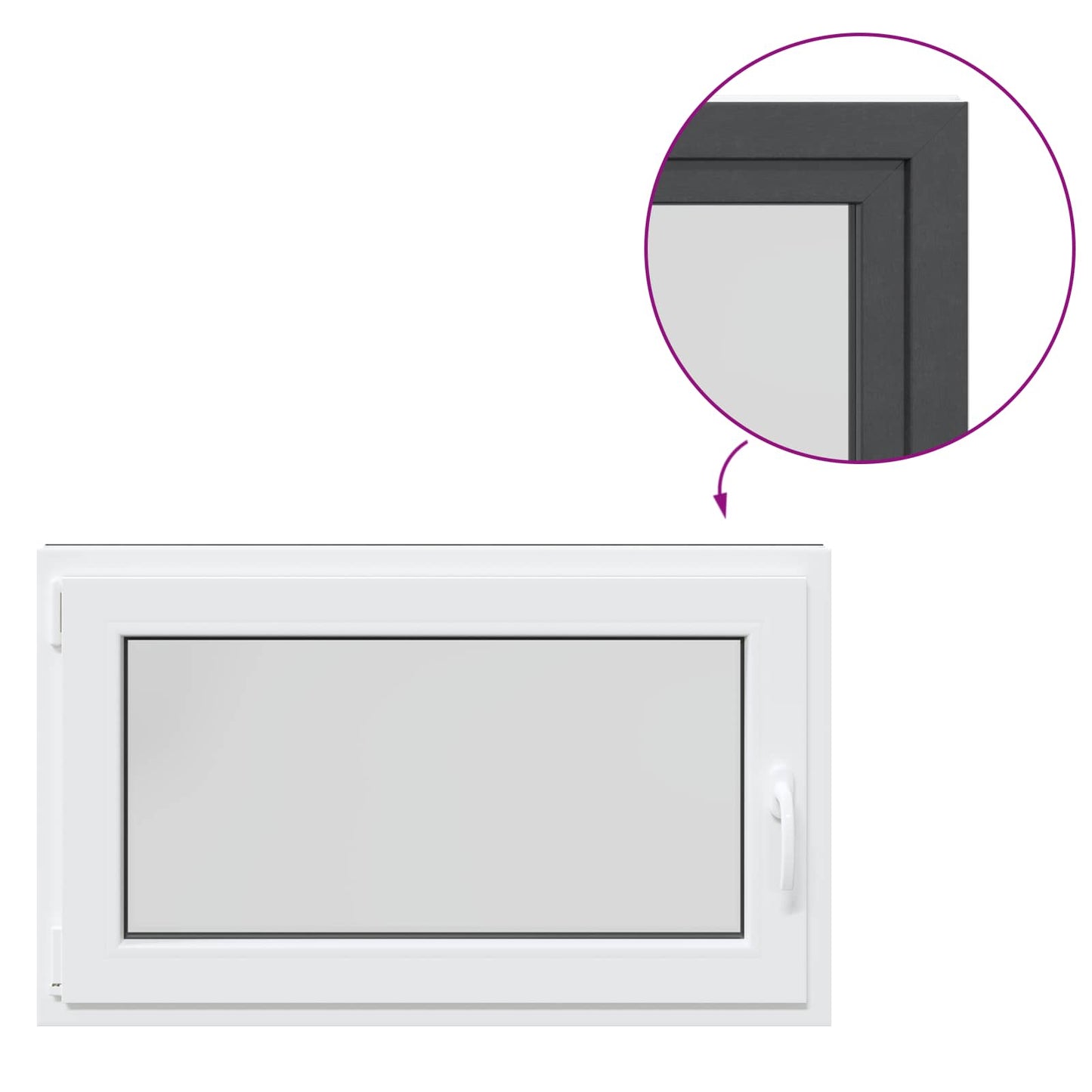 Kældervindue RISOR 100 x 70 cm PVC og glas Antracit